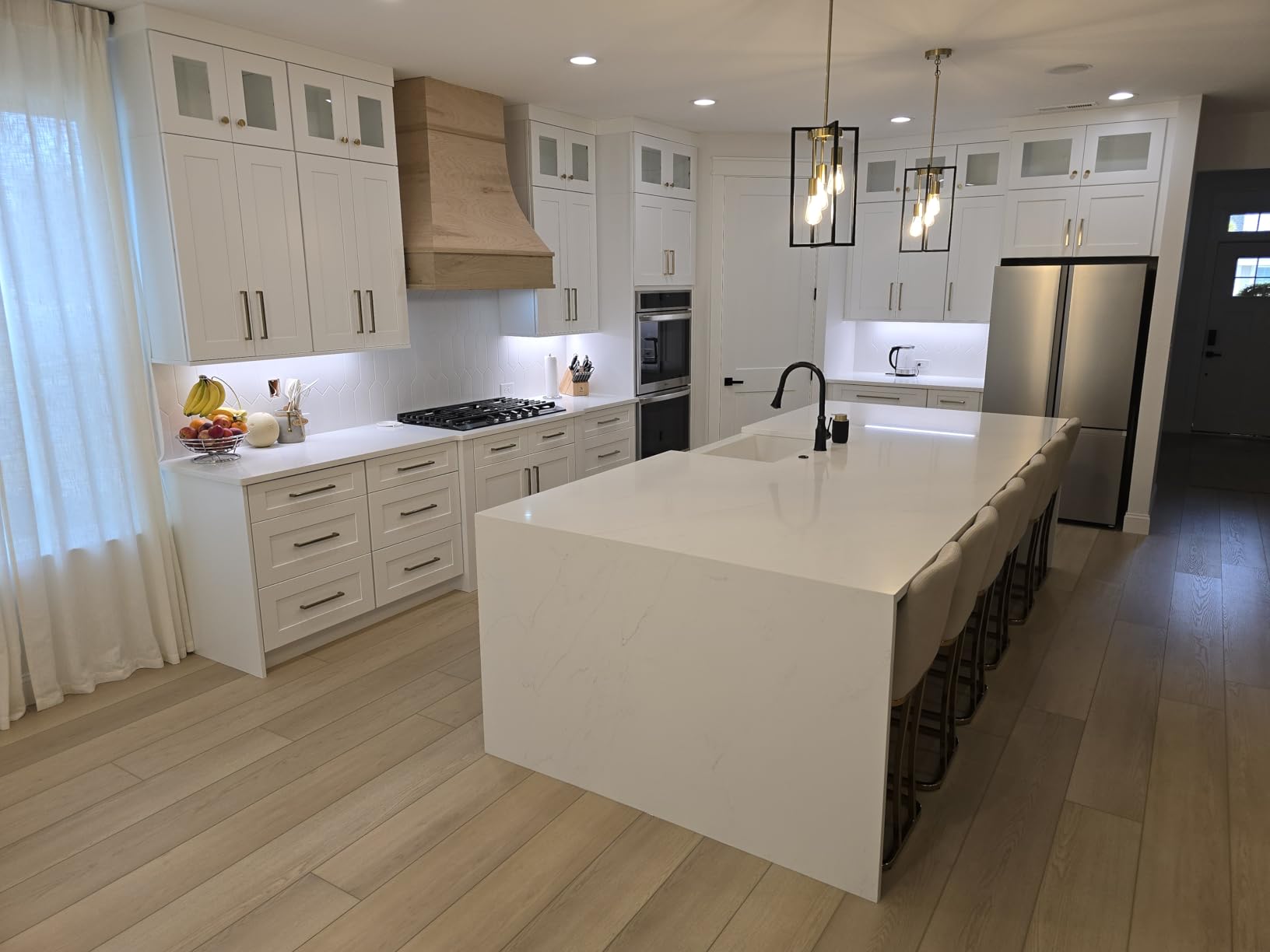 Ansen 2Packs of Under Cabinet Lighting Hardwired, 24in 18W 1237LM Dimmable Led Light for Kitchen/Closet, CRI 92+, R9 90+, 5 Color Temperature, 2700K-5000K (Warm White, Cool White, Daylight) customer photo 1