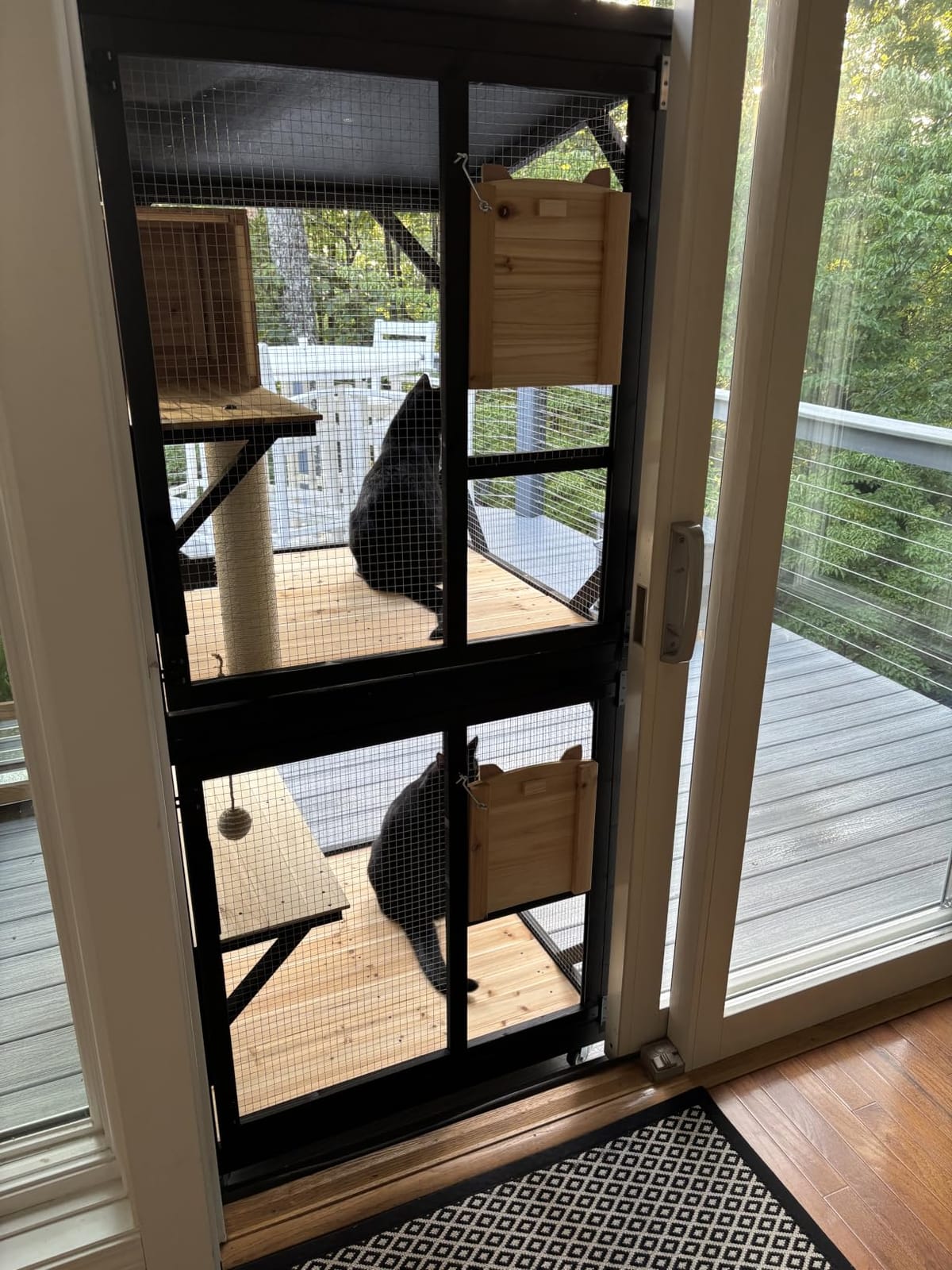 Cat Catio Cat House Outdoor Enclosure Window Large Outside Patio, 4 Wheels | Removable Floor, Scratching Post Sisal Ball Waterproof Roof customer photo 1