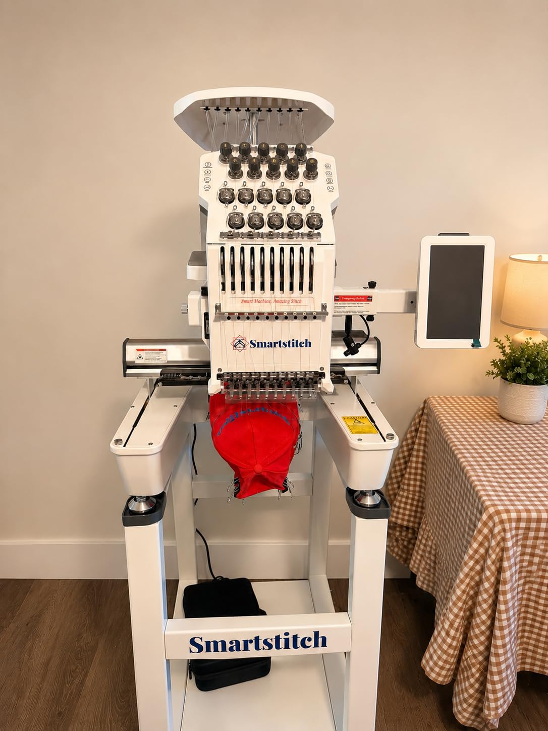 Smartstitch S-1001 Upgraded Embroidery Machine with 10 Needles, 1200SPM Max Speed, 7