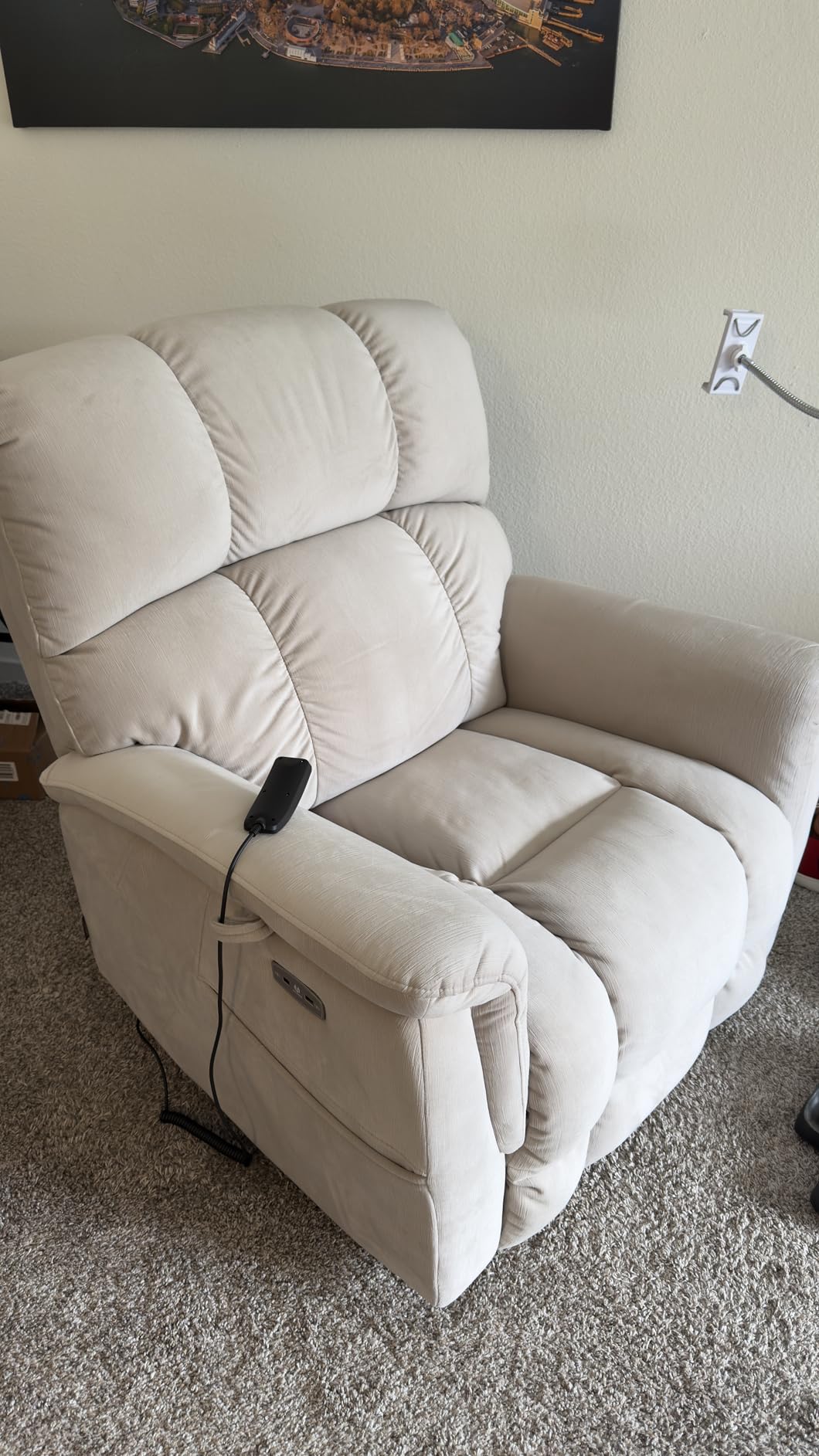 MCombo Oversized Power Lift Recliner Chair for Elderly, Lay Flat R7166 | Zero Gravity, Lumbar & Seat Heating and Massage, Infinite Position, For Big and Tall, USB Charging Ports, Pet-friendly Fabric customer photo 1