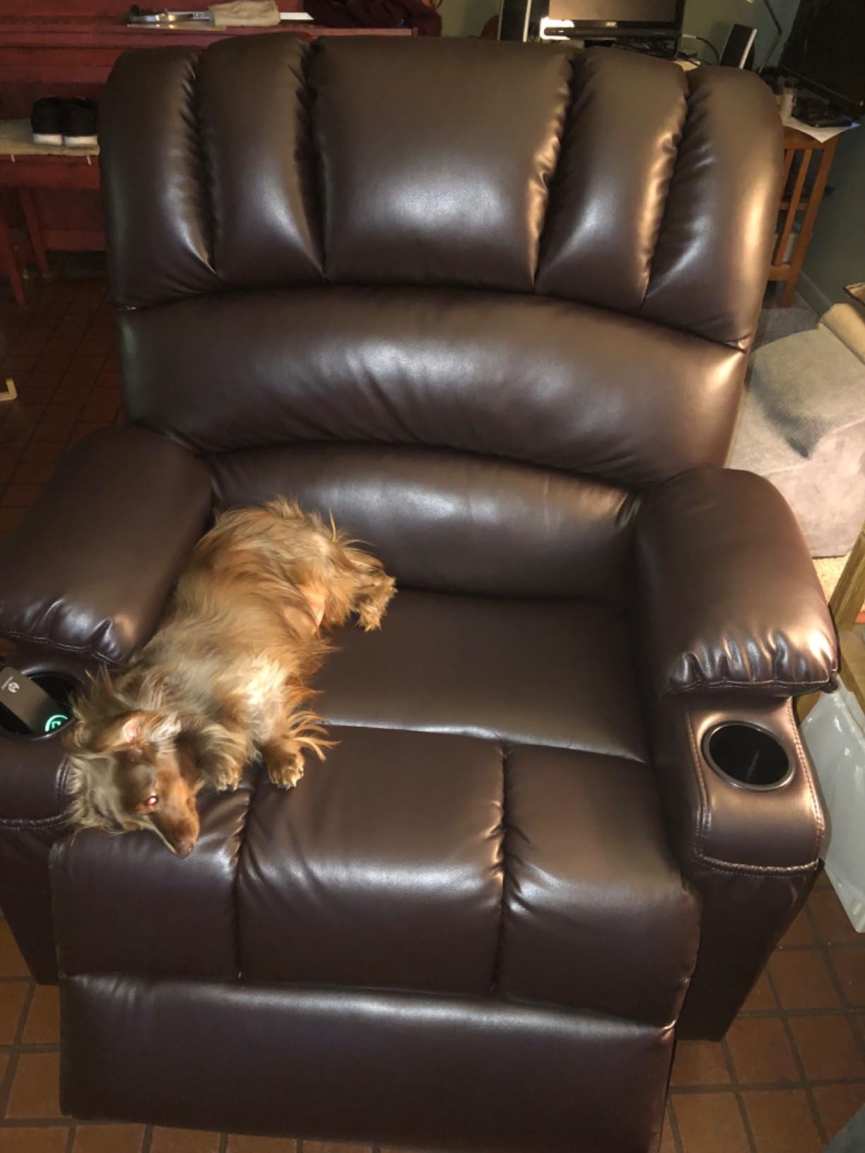 MCombo Oversized Power Lift Recliner Chair for Elderly R7092 (Dark Brown) | Stand Assistance, Wide seat, Heat and Massage, 4.7