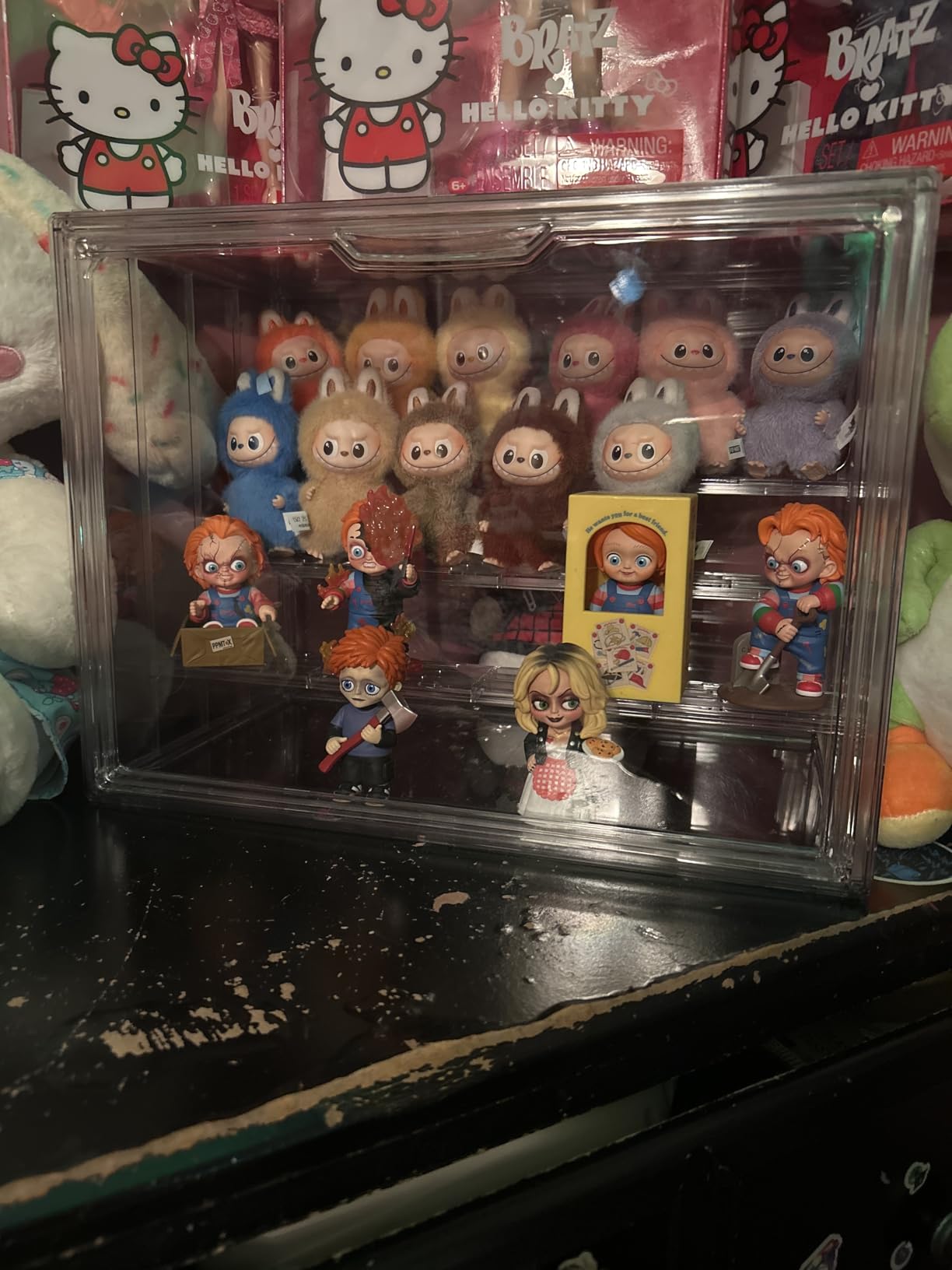 3 Layer Acrylic Display Case Stackable Clear Box for Collectibles, 2 Pack | Removable Adjustable Partitions & Magnetic Door, Interlocking Stable Design, Dustproof Cover for Figurine Storage customer photo 2