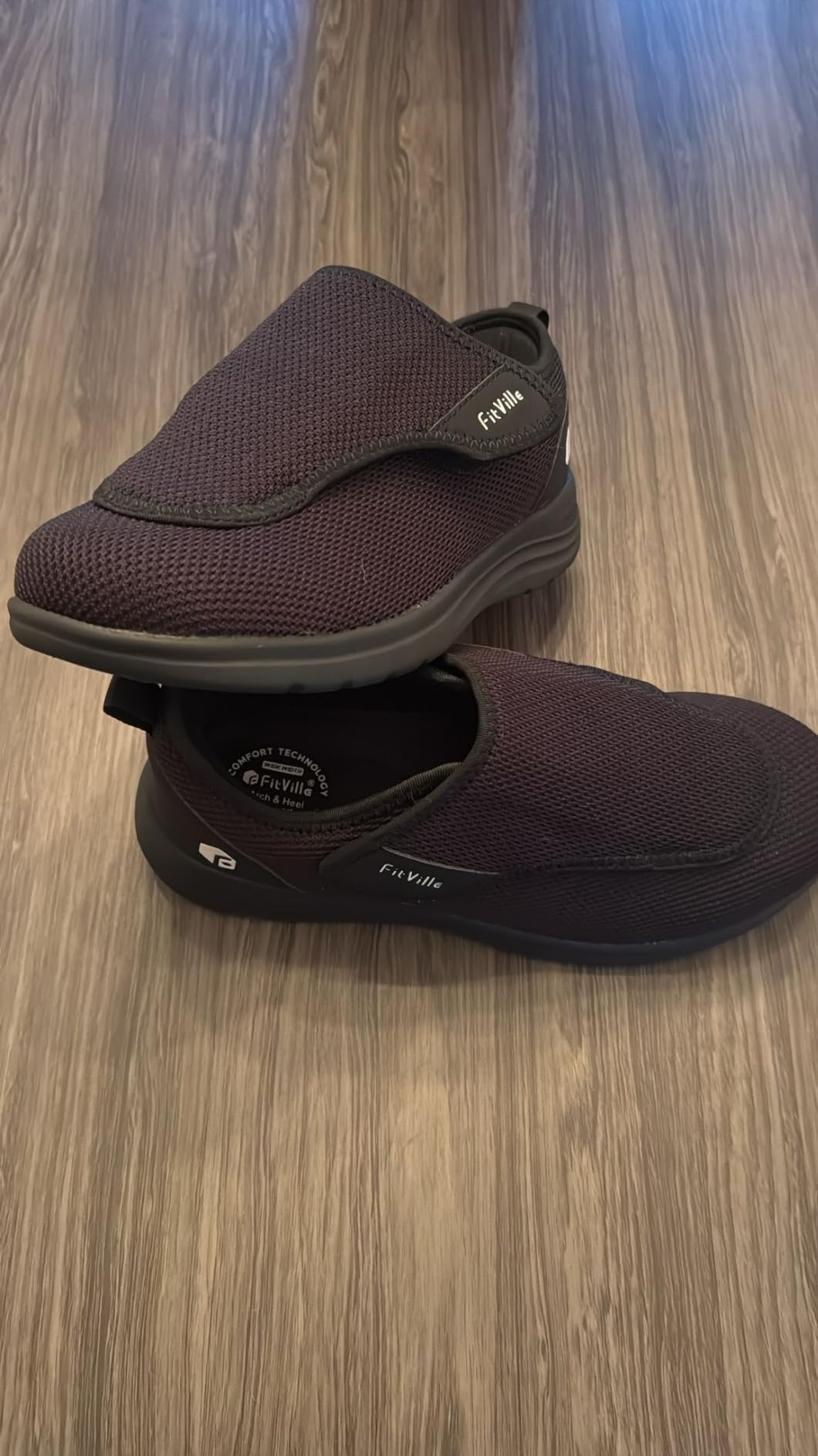 FitVille Diabetic Shoes for Women Extra Wide Walking Shoes Slip-On Orthopedic Shoes with Adjustable Strap for Swollen Feet Neuropathy - EasyTop Wings V2 customer photo 1