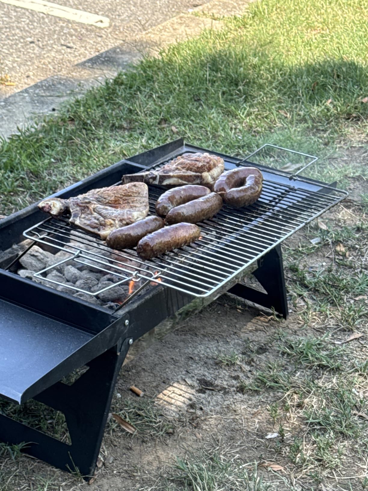Charmline 14 x 9 inches Small Portable Charcoal BBQ Grill, Foldable Compact Camping Barbecue for 1-3 People, Ideal for Garden, Beach, Picnic & Tabletop Use, Green customer photo 2