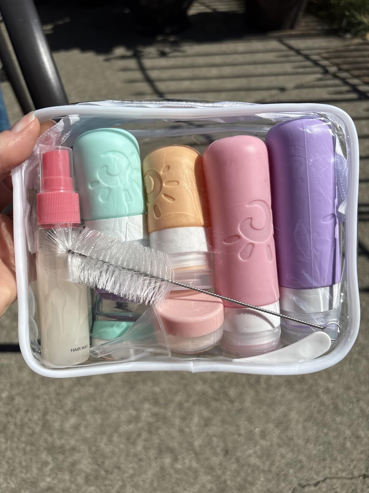Zafit 18 Pack travel Bottles for Toiletries, TSA Approved Silicone Travel Containers Leak Proof Refillable Travel Accessories for Shampoo Conditioner Lotion Body Wash(Multicolored C) customer photo 1