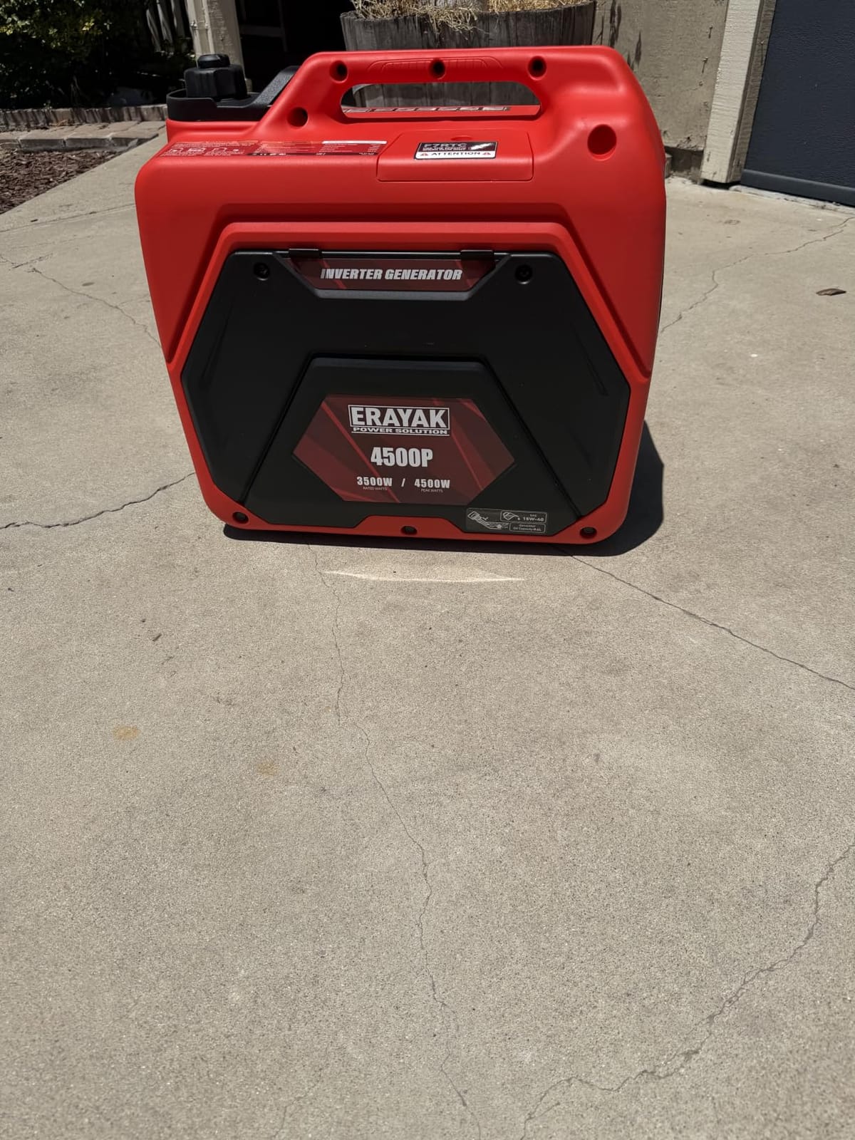 ERAYAK 4500W Portable Inverter Generator for Home Use, Super Quiet Small Generator for Camping Outdoor Emergency Power Backup, Gas Powered Engine, ECO Mode, EPA Compliant customer photo 1