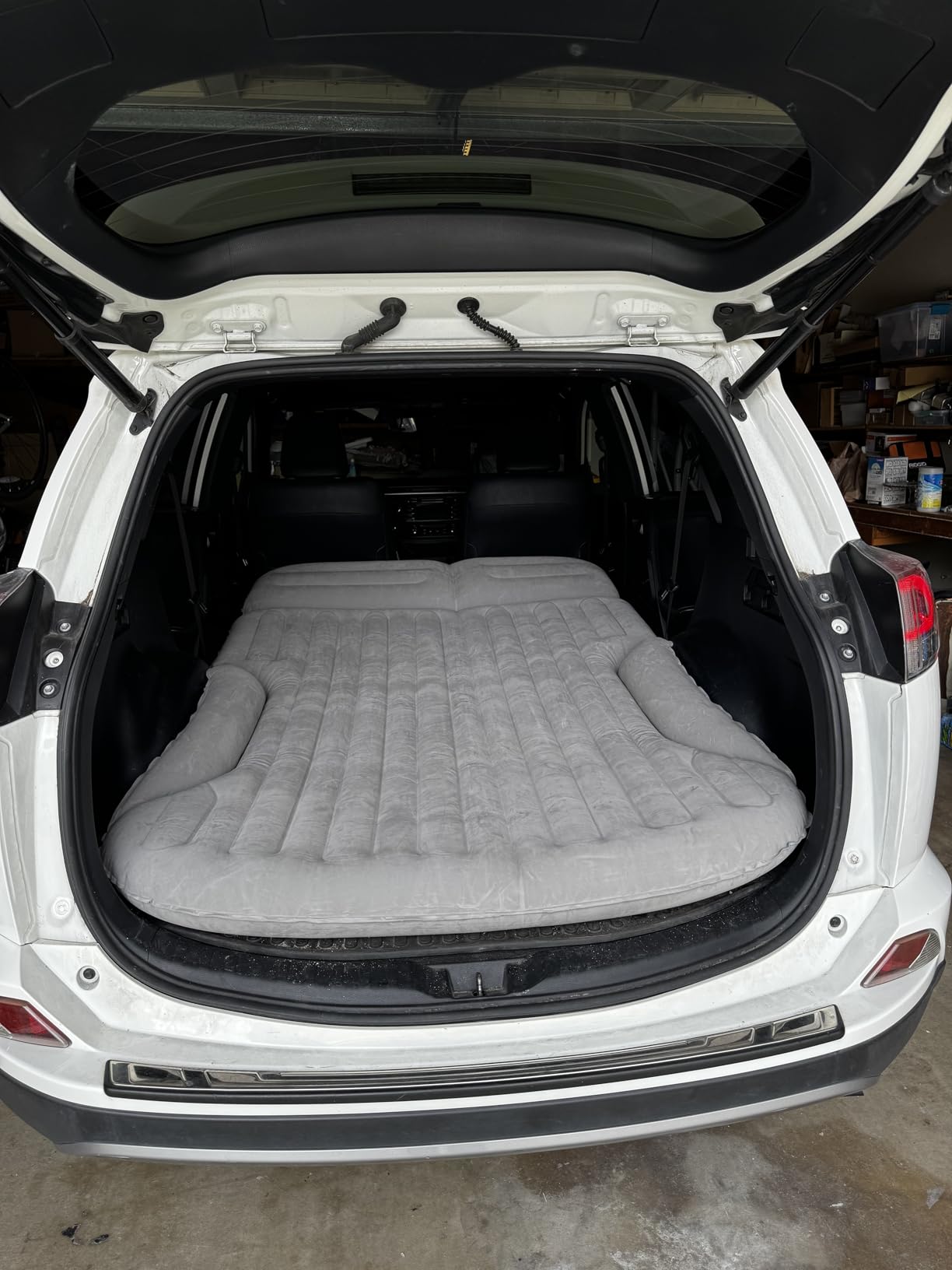 KMZ SUV Air Mattress Thickened and Double-Sided Flocking Travel Camping Bed with 2 Pillows & Electric Pump Dedicated Mobile Cushion Inflatable Bed for SUV Trunk and Rear Seat (Dark Gray) customer photo 2