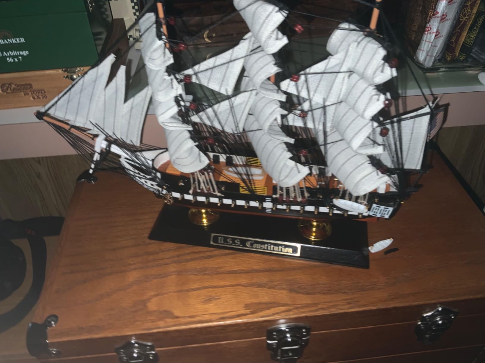 SAILINGSTORY Wooden Model Ship USS Constitution 1/155 Scale Replica - Handcraft Authentic Details, Nautical Decor, Sailboat Decor customer photo 1