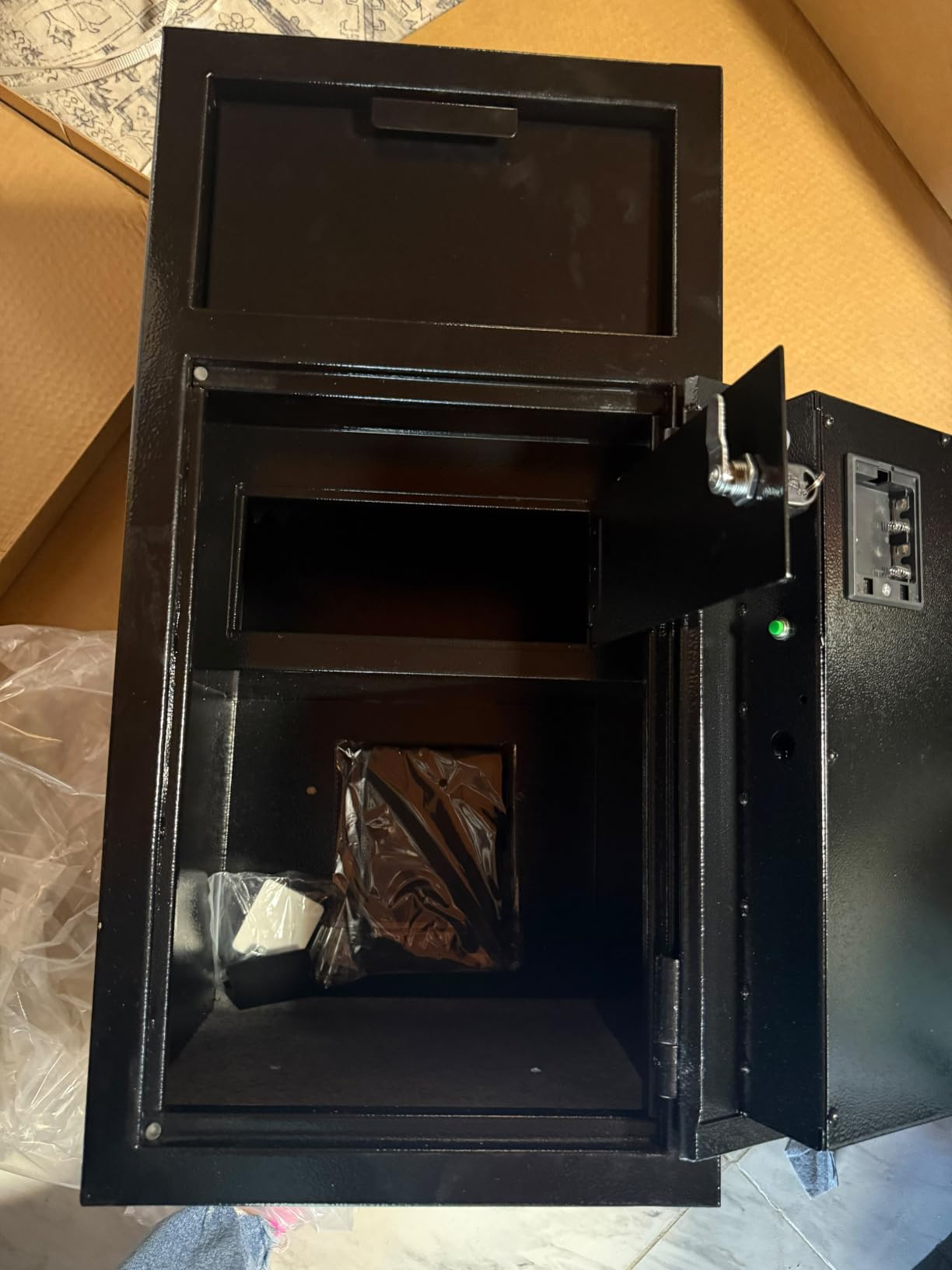 2.6 Cub Depository Drop Safe Fireproof, Front Drop Slot Lock Box with Digital Combination and Anti-Fishing, Silent Deposit Safe Box, Security Money Safe for Cash Slips Expense Business Office Home customer photo 2