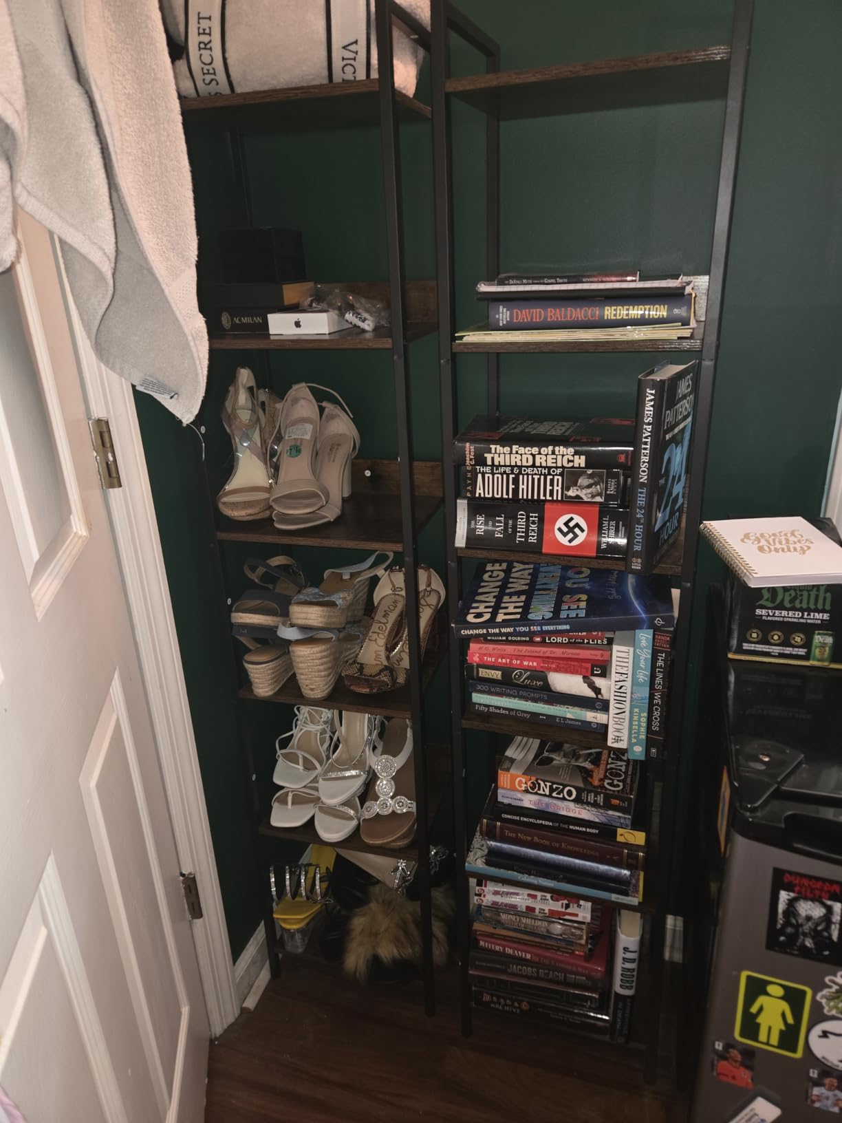 MAHANCRIS Bookshelf, 5-Tier Bookcase, Standing Book Shelf for Small Space, Storage Shelf Organizer, for Living Room, Bedroom, Study, Balcony, Rustic Brown and Black BKHR5501 customer photo 1