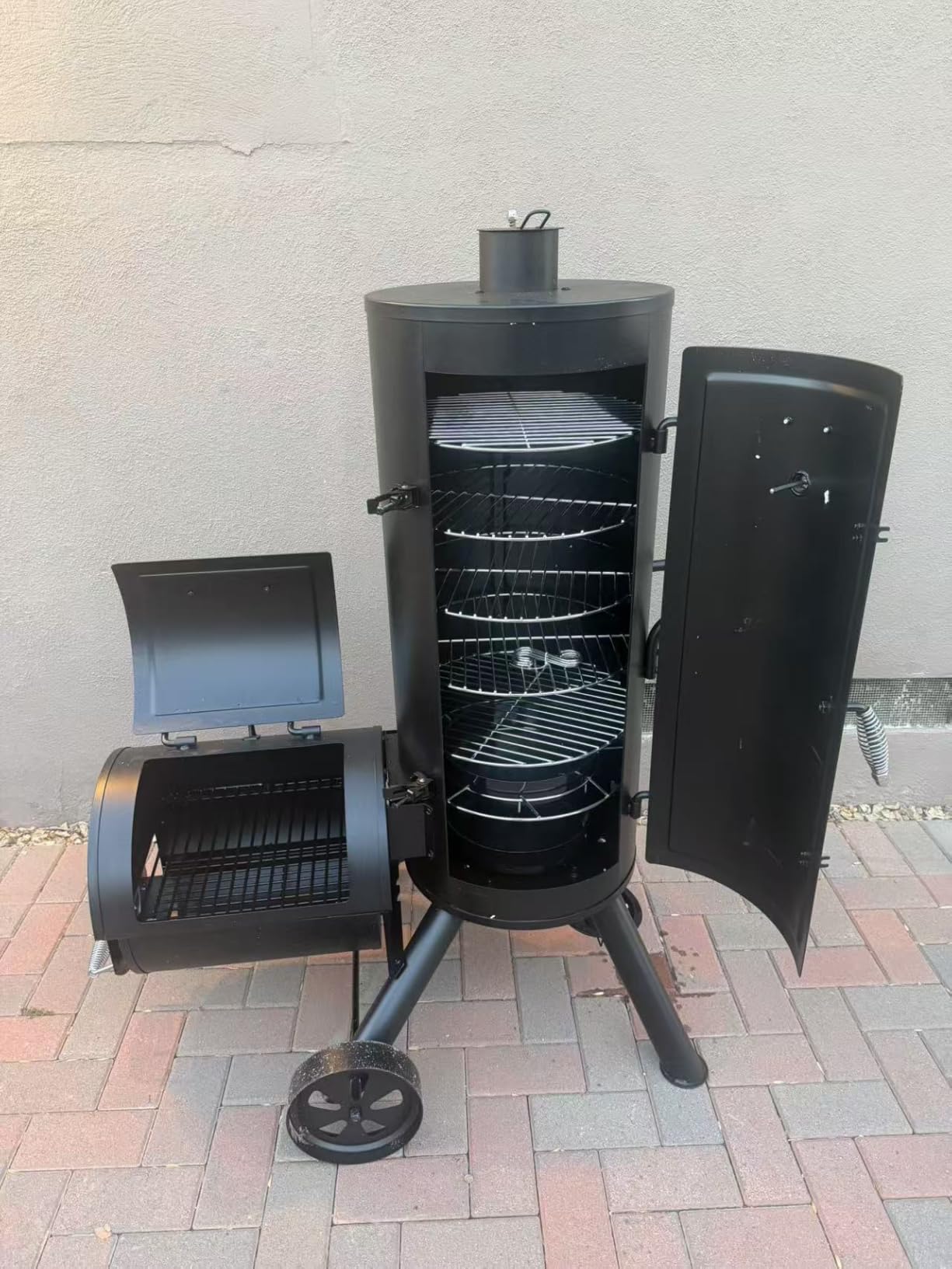 Captiva Designs Vertical Charcoal Smoker Grill Extra Large Barbecue Grill | 961 SQ.IN Outdoor Barrel BBQ Meat Smoker with 5 Removable Smoking Grates & Built-in Hooks for Outdoor Backyard Cooking customer photo 2