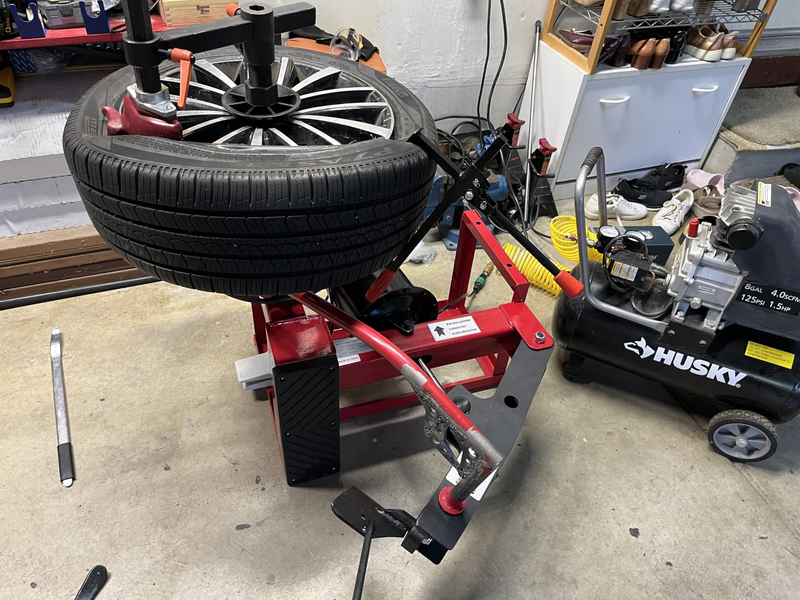 KATOOL KT2002 Mini Tire Changer Machine 39 Inch Air Bead Breaker, No Anchor Portability, Fit for Road Rescue, Mobile Car Repair customer photo 1