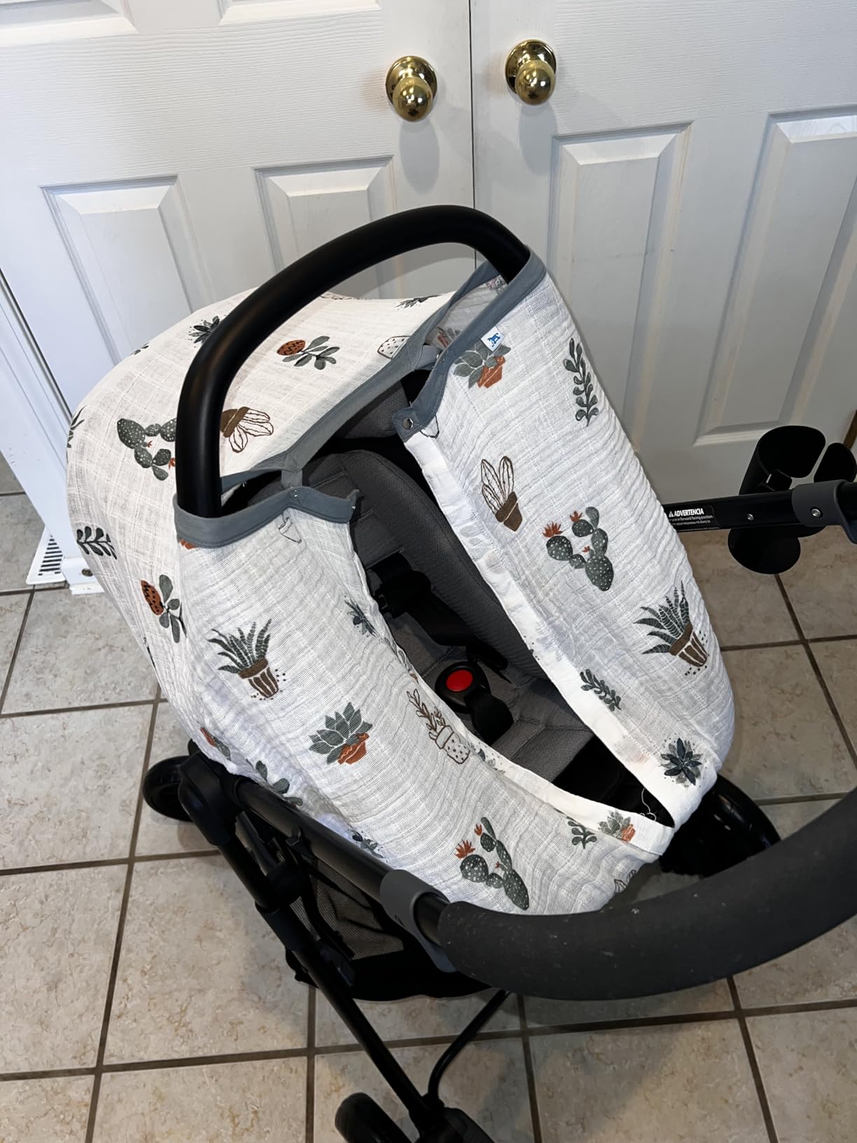 Little Unicorn Baby Car Seat Canopy | Soft & Breathable Muslin Fabric | Magnetic Closure Cover & Universal Fit | for Protection & Privacy | Nursing Cover (Sea) customer photo 2
