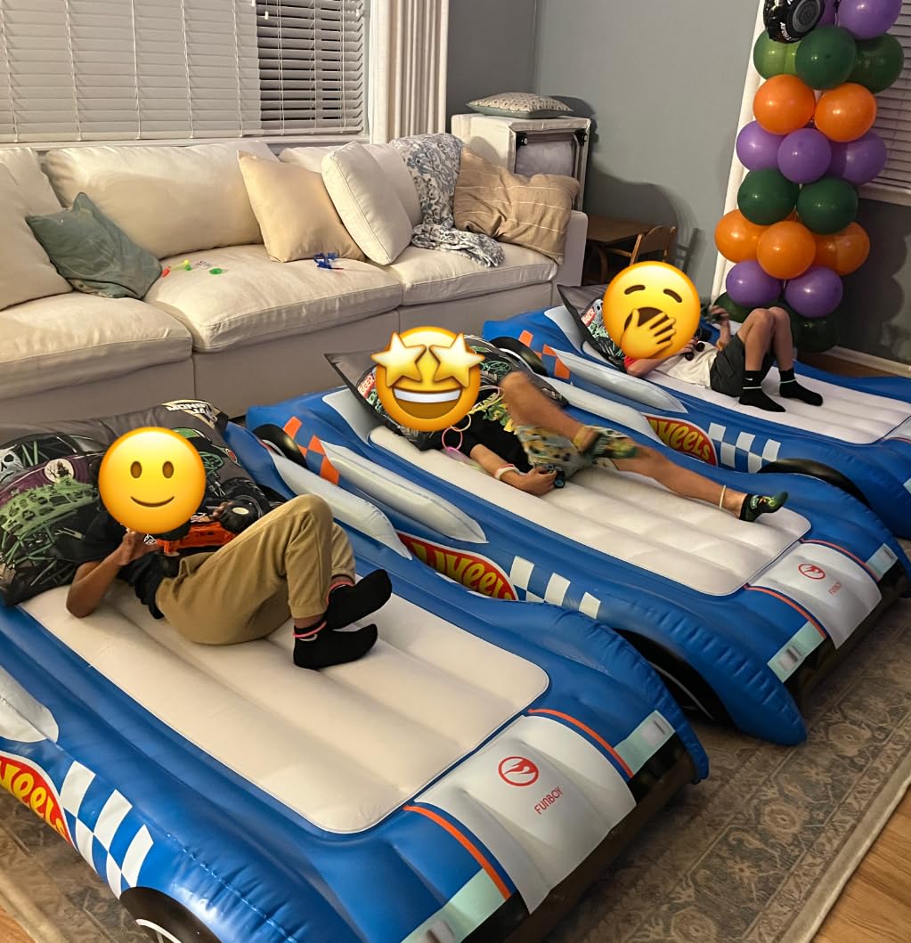 FUNBOY & Hot Wheels Car Twin Inflatable Air Mattress for Kids, Blow Up Bed - Portable Bed, Sleepover, Travel & Camping, Storage Bag customer photo 1