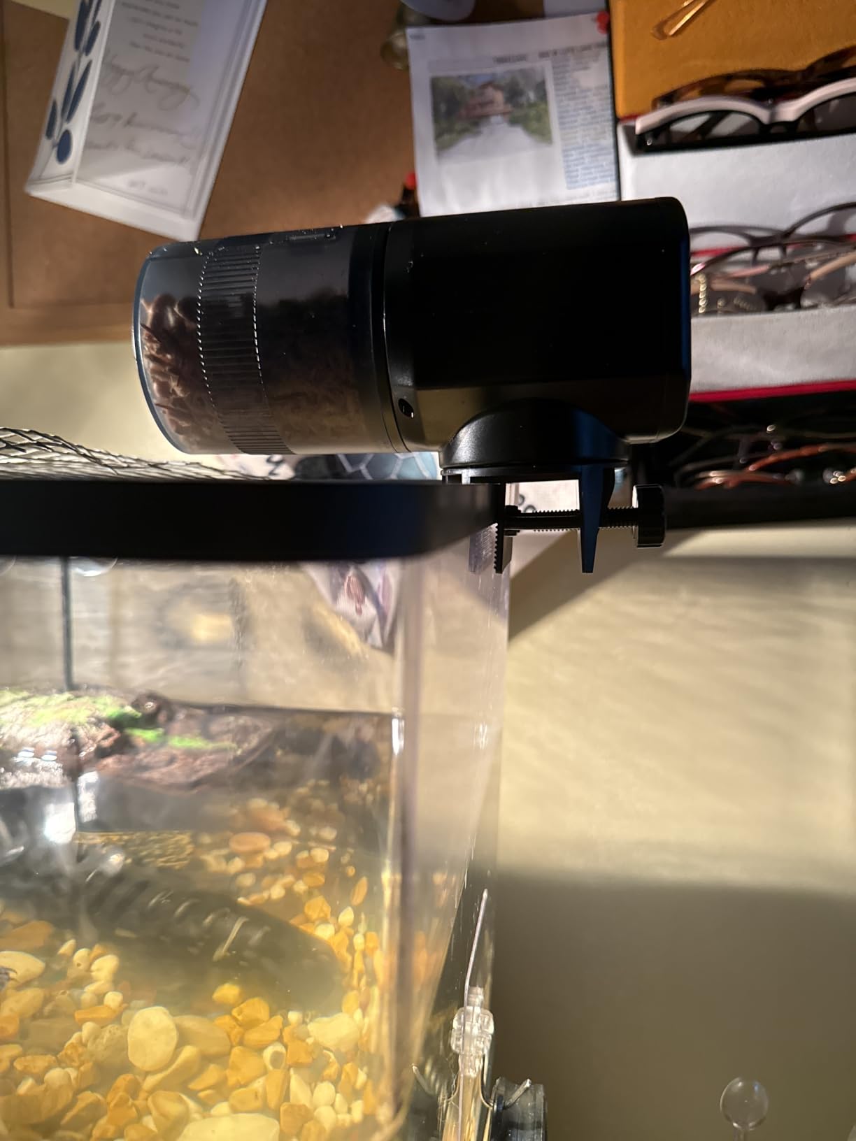 Automatic Fish Feeder for Aquarium: Rechargeable Fish Feeder Dispenser, Moisture-Proof & 200ML Large Capacity Betta Turtle Vacation Feeder, Auto Fish Food Dispenser Timer for Weekends/Business customer photo 2