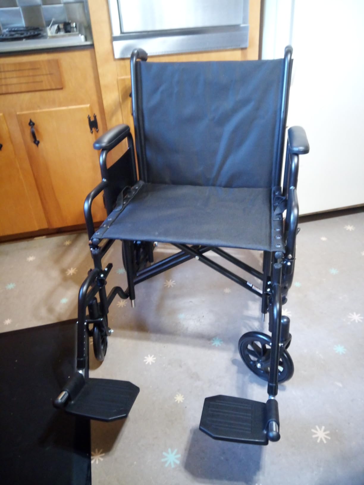 Vive Mobility Bariatric Transport Wheelchair for Adults - Supports 450lbs - Foldable, Heavy Duty Travel Wheel Chair - Portable, Transfer Aid with Swing Away Footrests & 22 Inch Wide Seat customer photo 2