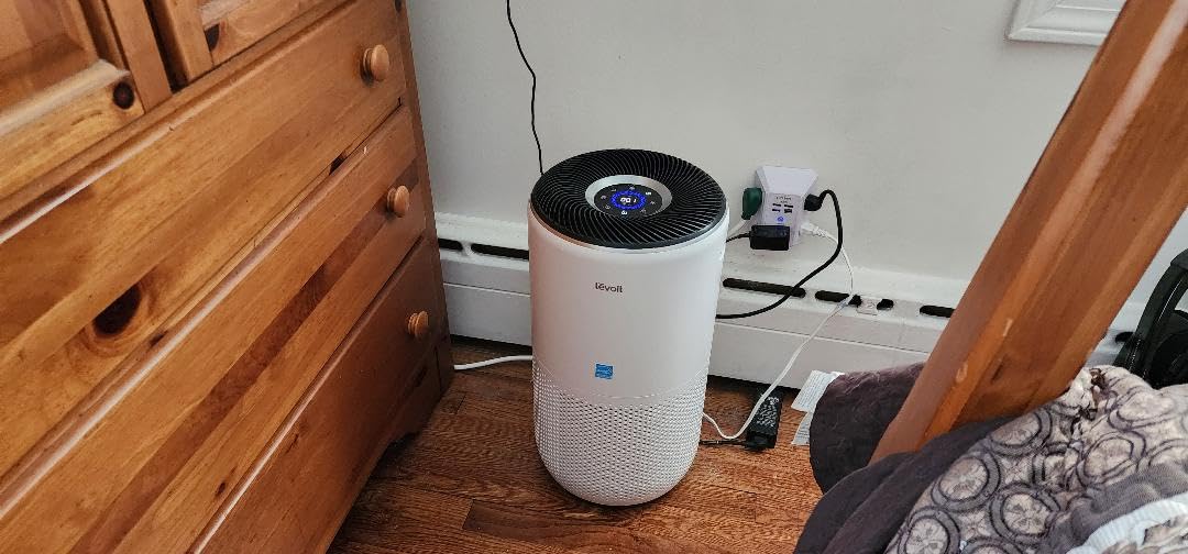 LEVOIT Air Purifier for Home Bedroom with HEPA Filter, White Noise Sound Machine and Blue Light-Safe Night Light Support Better Sleep, AHAM VERIFIDE, 5 Air Quality Monitor, Smart WiFi, Sprout customer photo 2