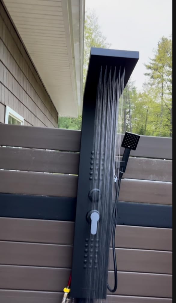 ROVATE Shower Panel Tower System with Rainfall Shower Head, Matte Black | Shower Tower with Powerful Body Jets, Handheld Shower and Tub Spout, Stainless Steel Shower Column Black High Pressure customer photo 1
