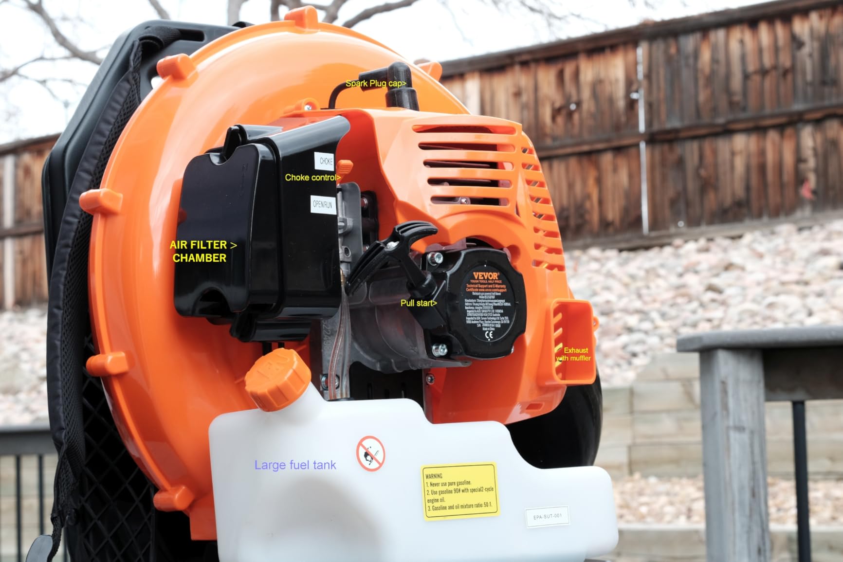 VEVOR 79cc Backpack Gas Leaf Blower, 2-Cycle Gas Powered Backpack Blower with 3L Fuel Tank, 930CFM Air Volume 184MPH Speed, Ideal for Lawn Care customer photo 1