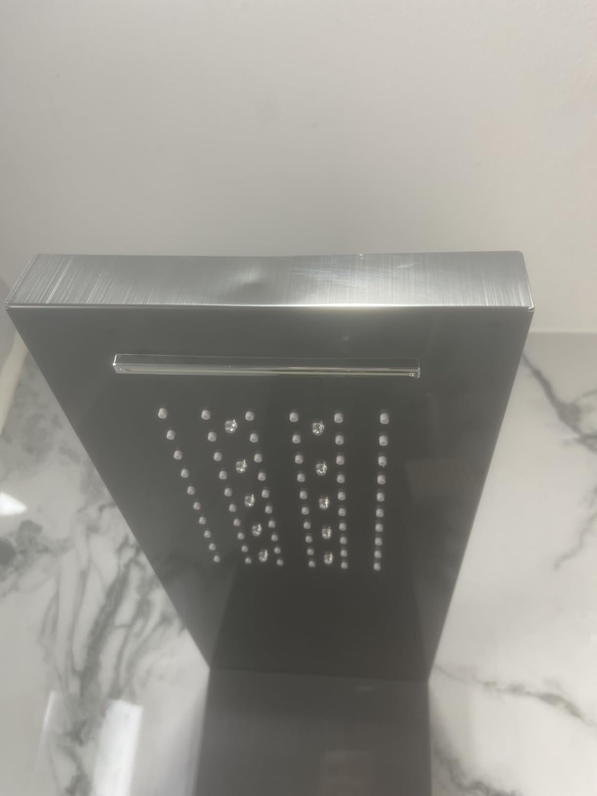 Rainfall Shower Panel System - 4 in 1 Full Body Shower Tower | Stainless Steel Shower Column with 2 Powerful Body Jets, Handheld and Tub Spout, Matte Black Finish customer photo 2