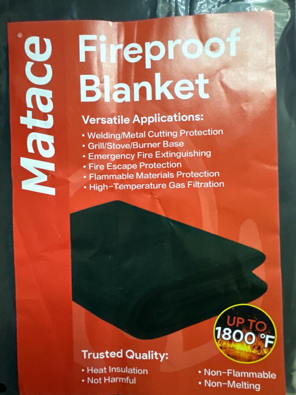 Welding Blanket Fireproof 4x6 Feet - Matace Carbon Felt Soldering Mat & Pad, 5mm Flame Retardant Fabric, Heat Shield for Brazing, Automotive Repair, Grill & Smoker, HVAC Plumbing, Black customer photo 2