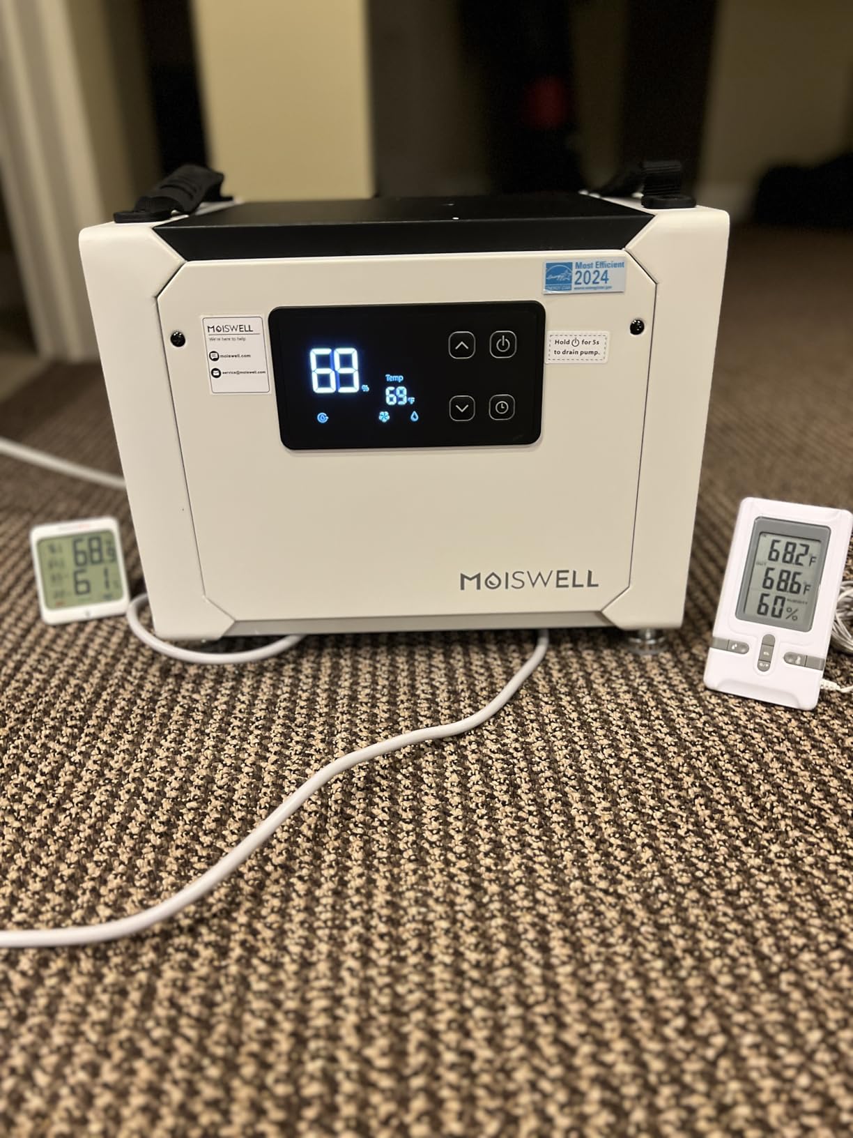 70 Pints Commercial Dehumidifier with Pump, Portable Crawl Space Dehumidifiers for Basement and Home, Energy Star Efficient Certified, Automatic Defrost | MOISWELL Defender ME-7S customer photo 2