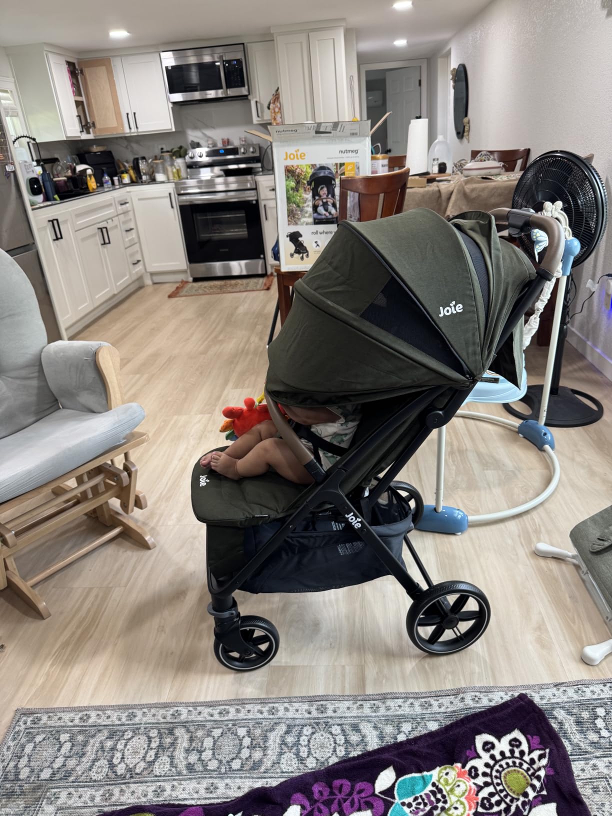 Joie Baby Nutmeg Compact Lightweight Travel Stroller, One-Hand Fold, Multi-Position Recline, Smooth Ride Suspension, Travel System Compatible, UPF 50+ Canopy, For Newborn to Toddler customer photo 2