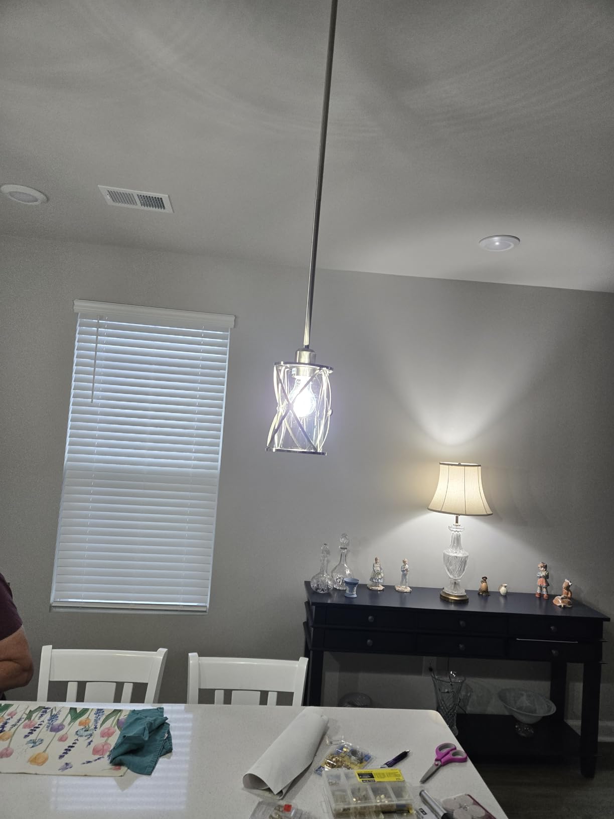 Brushed Nickel Pendant Lights Kitchen Island 3 Pack, Glass Kitchen Pendant Lighting Over Island with Rod, Modern Mini Hanging Light for Kitchen Sink Dining Room, CH9176BN-3PK customer photo 2