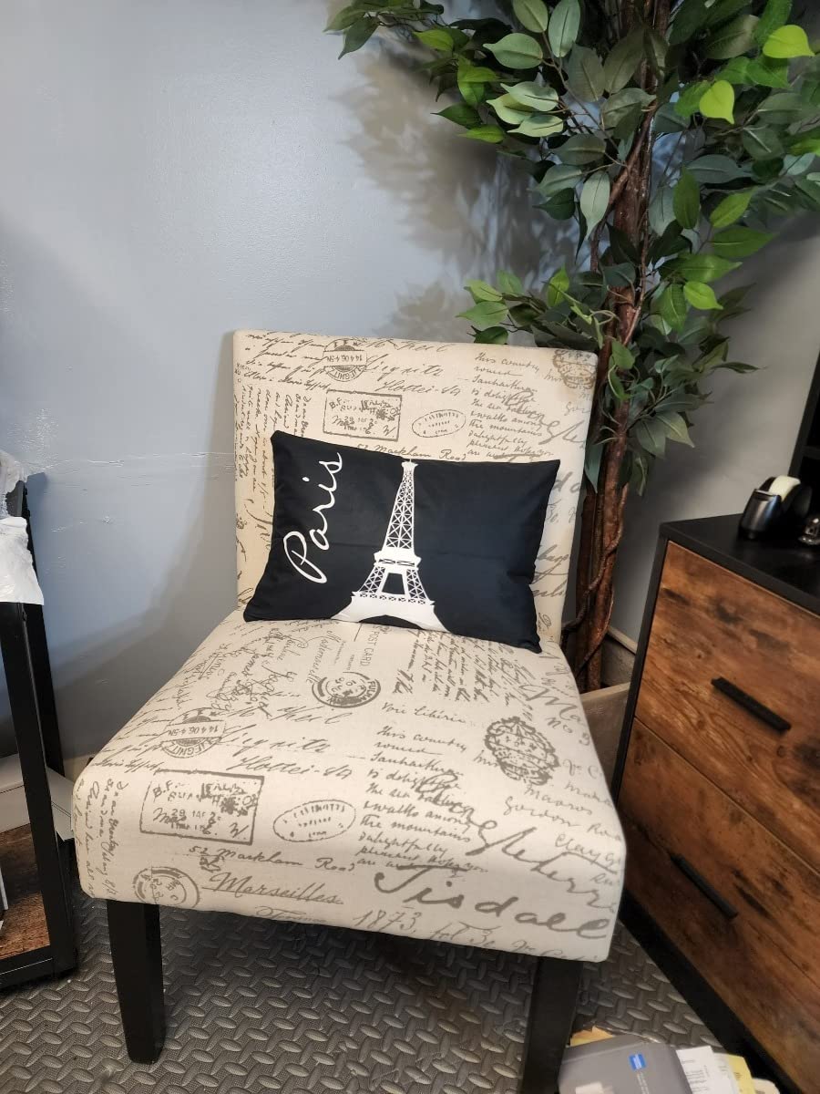 Roundhill Furniture Botticelli Blue Stripe Upholstered Slipper Accent Chair customer photo 1