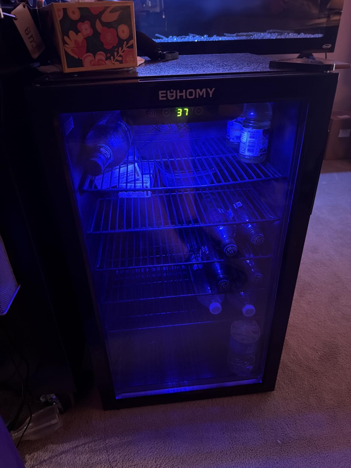 EUHOMY 4.5 Cu.ft Beverage Refrigerator and Cooler, 145 Can Mini fridge with Glass Door for Soda Beer Wine, Small Drink Dispenser with Digital Adjustable Thermostat for Home Office Bar customer photo 1