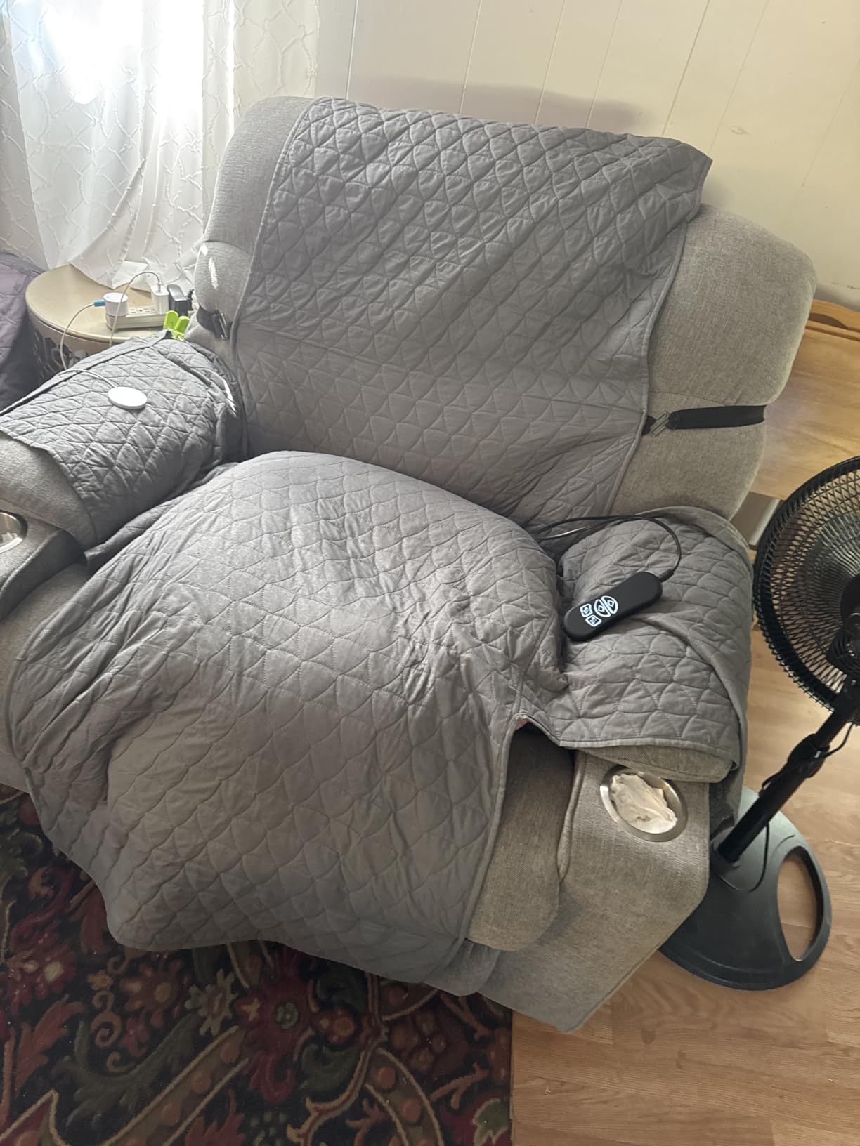 CANMOV Oversized Power Lift Recliner Chair for Elderly, Big and Tall Electric Recliner Chair with Massage and Heating, Dual Motor Heavy Duty Lift Recliner with USB Port, Cup Holders, Pockets, Grey customer photo 2