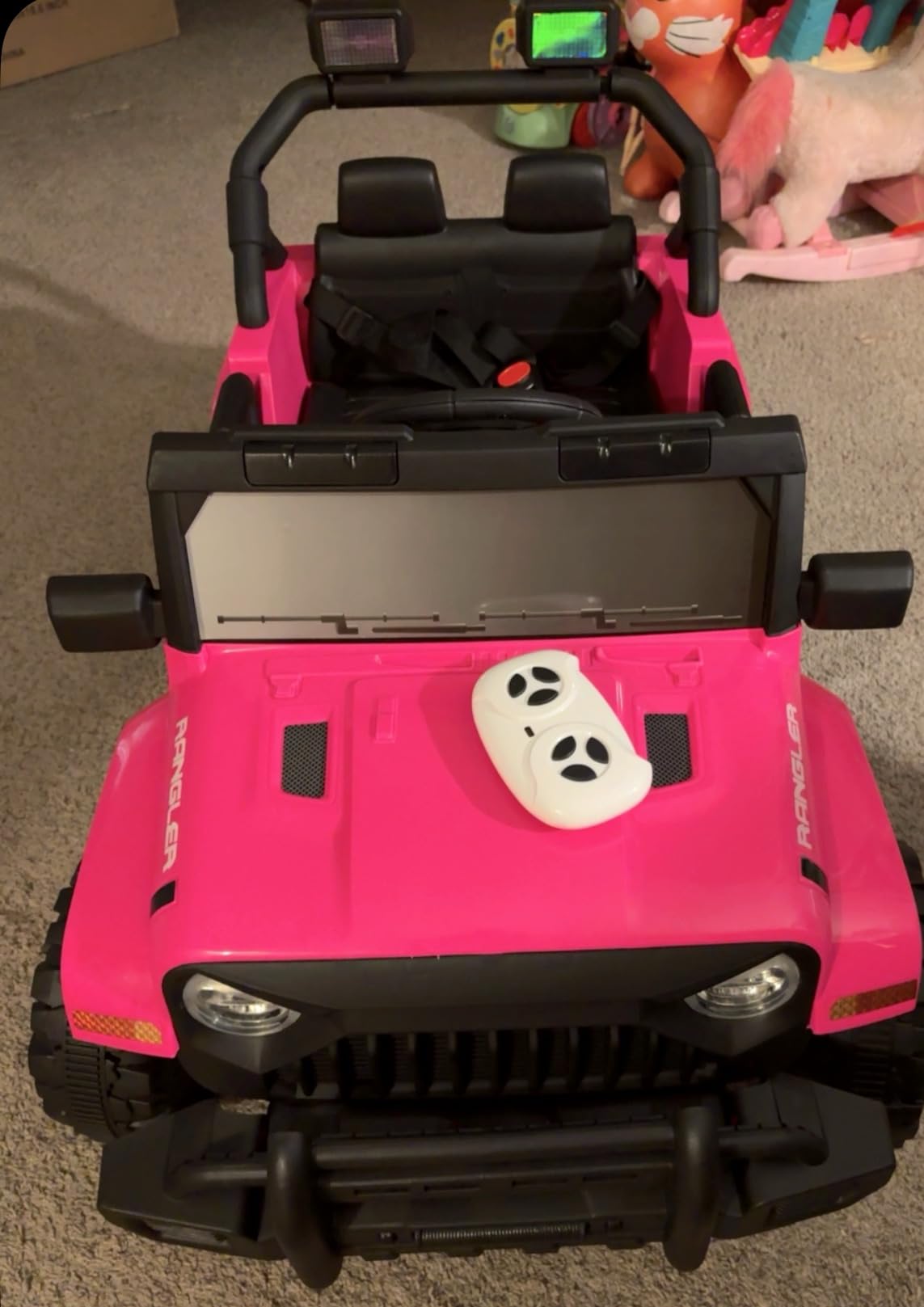 XVD 12V Kids Electric Ride on Car with Remote Control, Electric Off-Road Vehicle for Kids, Battery Powered Wheels Truck Car, with Double Open Doors, LED Lights, MP3 Player, for Boys&Girls, Black customer photo 2