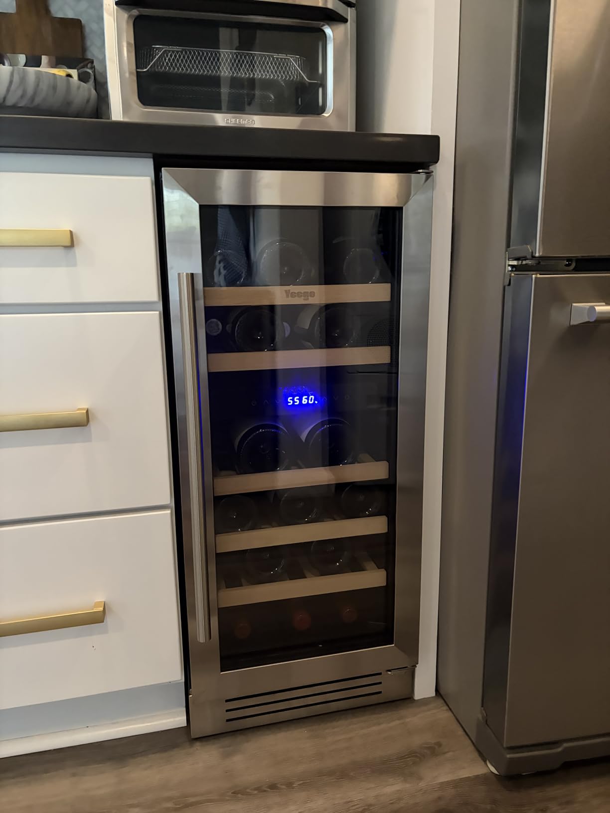 Yeego 24 Inch Wine Fridge, 52 Bottle Dual Zone Wine Cooler with Glass Door | Built-In or Freestanding, Under Counter Wine Refrigerator with 40-65F | For Home Bar, Kitchen customer photo 1