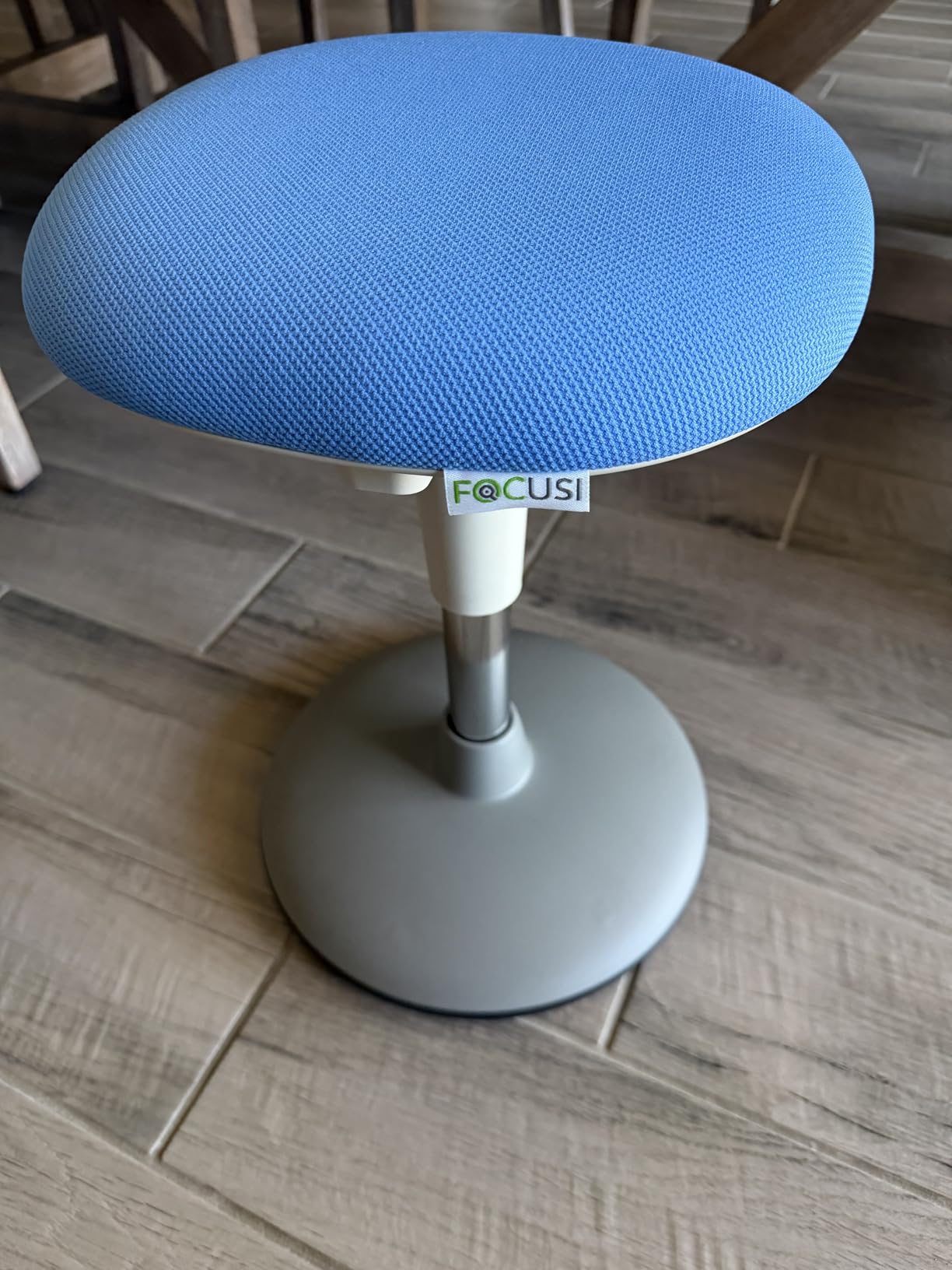 Wobble Stool for Kids Ages 7-12; Adjustable Height Wobble Stools for Classroom Seating with Soft Cushion; Flexible Wiggle Chair for Focus and ADHD Support + Bonus Visual Timer (Sky Blue) customer photo 2