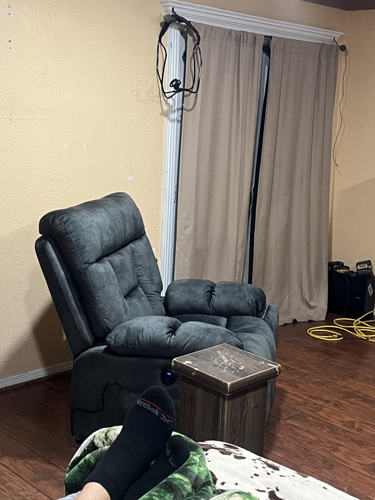 CANMOV Large Power Lift Recliner Chair with Massage and Heat for Elderly Big and Tall People, Overstuffed Wide Recliners with 2 Cup Holders, Side Pocket and USB Port, Grey customer photo 1