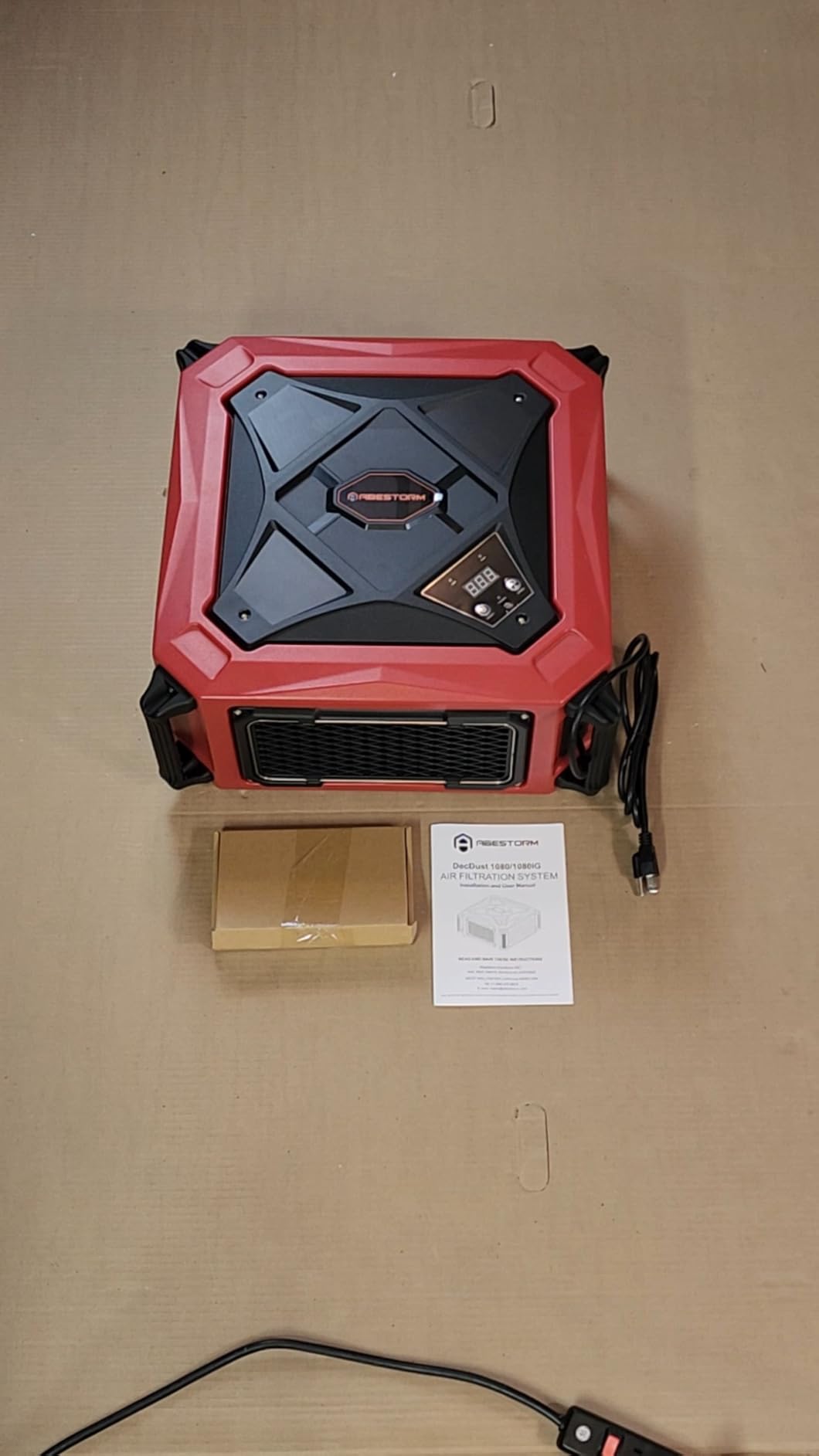 Abestorm 1080 CFM Intake Air Filtration System, 270 Degree Workshop Dust Collector with Remote Control, Ceiling Mounted for Woodworking Shops and Garage, 2-speed Adjustment, DecDust 1080 customer photo 2