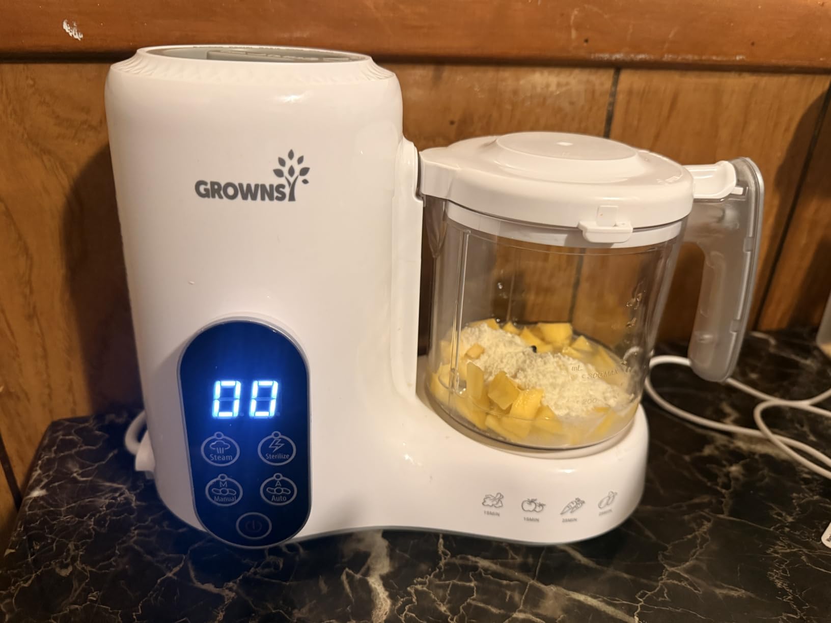 Grownsy Baby Food Maker, Steamer & Blender Baby Food Processor, White | BPA-Free Elevated Steam Basket customer photo 1