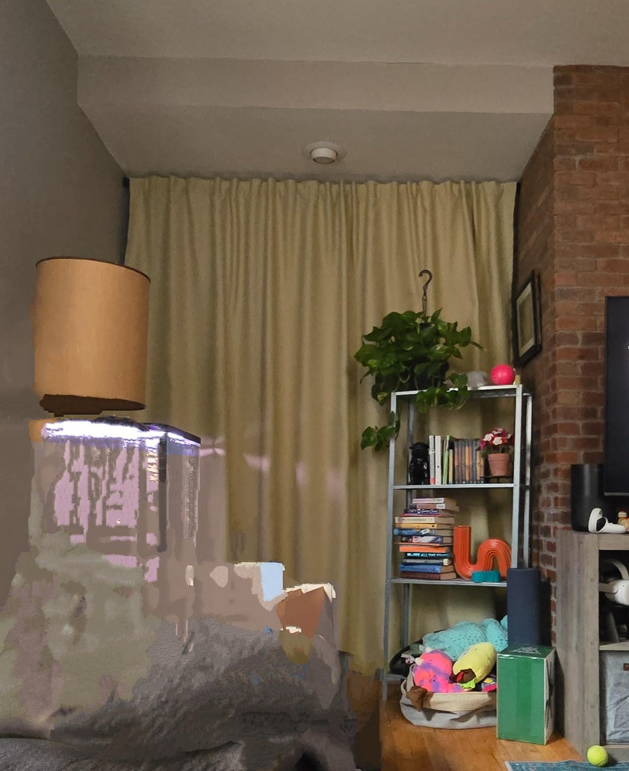 Home Theater Curtains Room Separator, 1 Panel | Room Divider for Ceiling Track System or Rod, With Hooks, 52 100 120 180 inch Wide, Privacy Floor to Ceiling Curtain customer photo 2