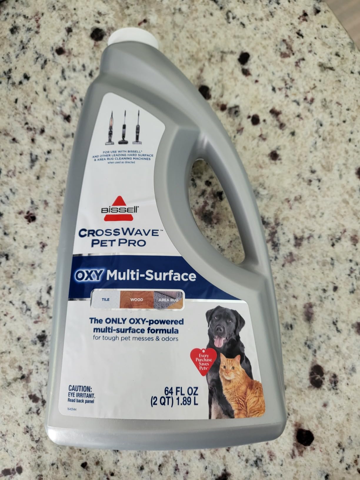 Bissell CrossWave PET PRO OXY Multi-Surface Formula, 4019G, 80 oz, Removes Stuck-On Stains like Dirt, Grease, and Grime from Sealed Hard Floors and Grout, Patented Odor Elimation Technology customer photo 2