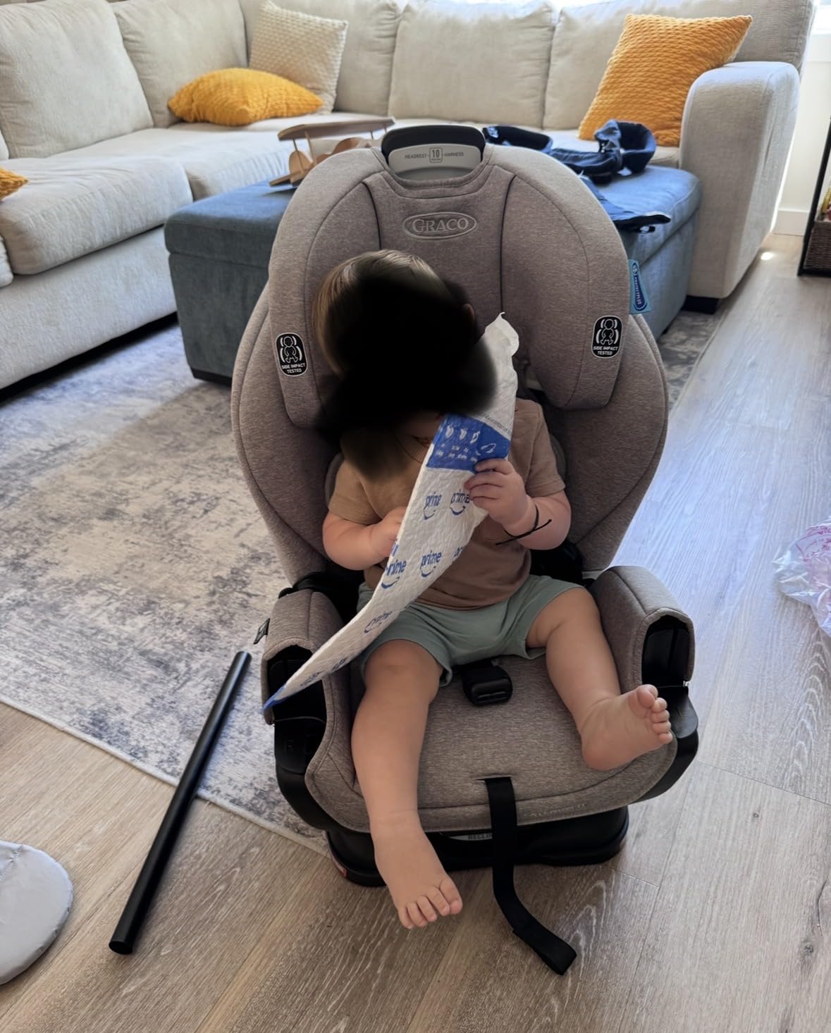 Graco Extend2Fit Convertible Car Seat, Rear and Forward Facing Car Seat with Adjustable Extension Panel for Extra Legroom, Gotham customer photo 1