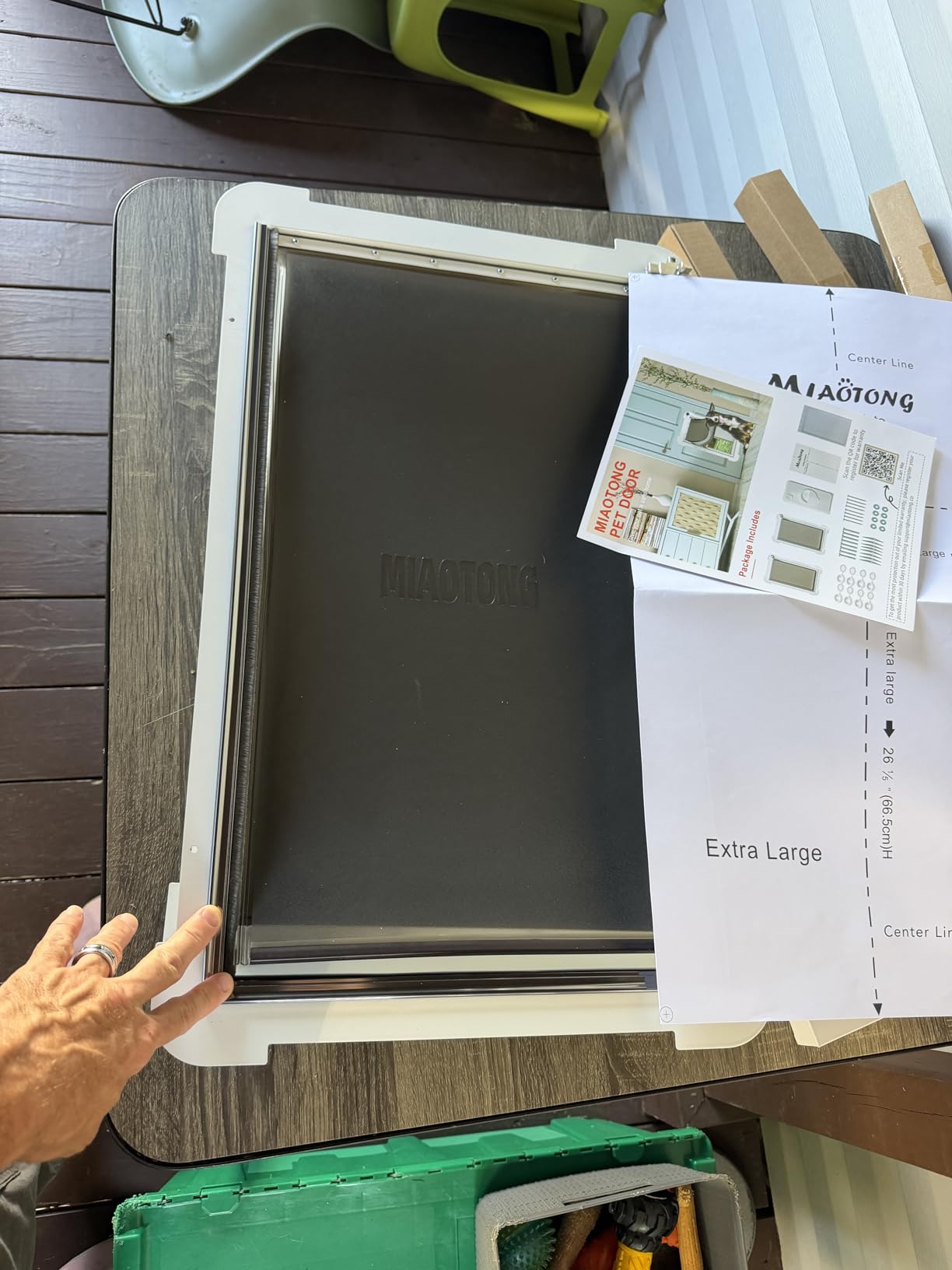 3-Flap Never Rust Extra Large Dog Door for Doors with Sliding Lock Panel | Steel Frame & Telescoping Tunnel Pet Door, Extreme Weather Durable, Weatherproof Doggy Door for Door (Pets Up to 220 Lb) customer photo 2