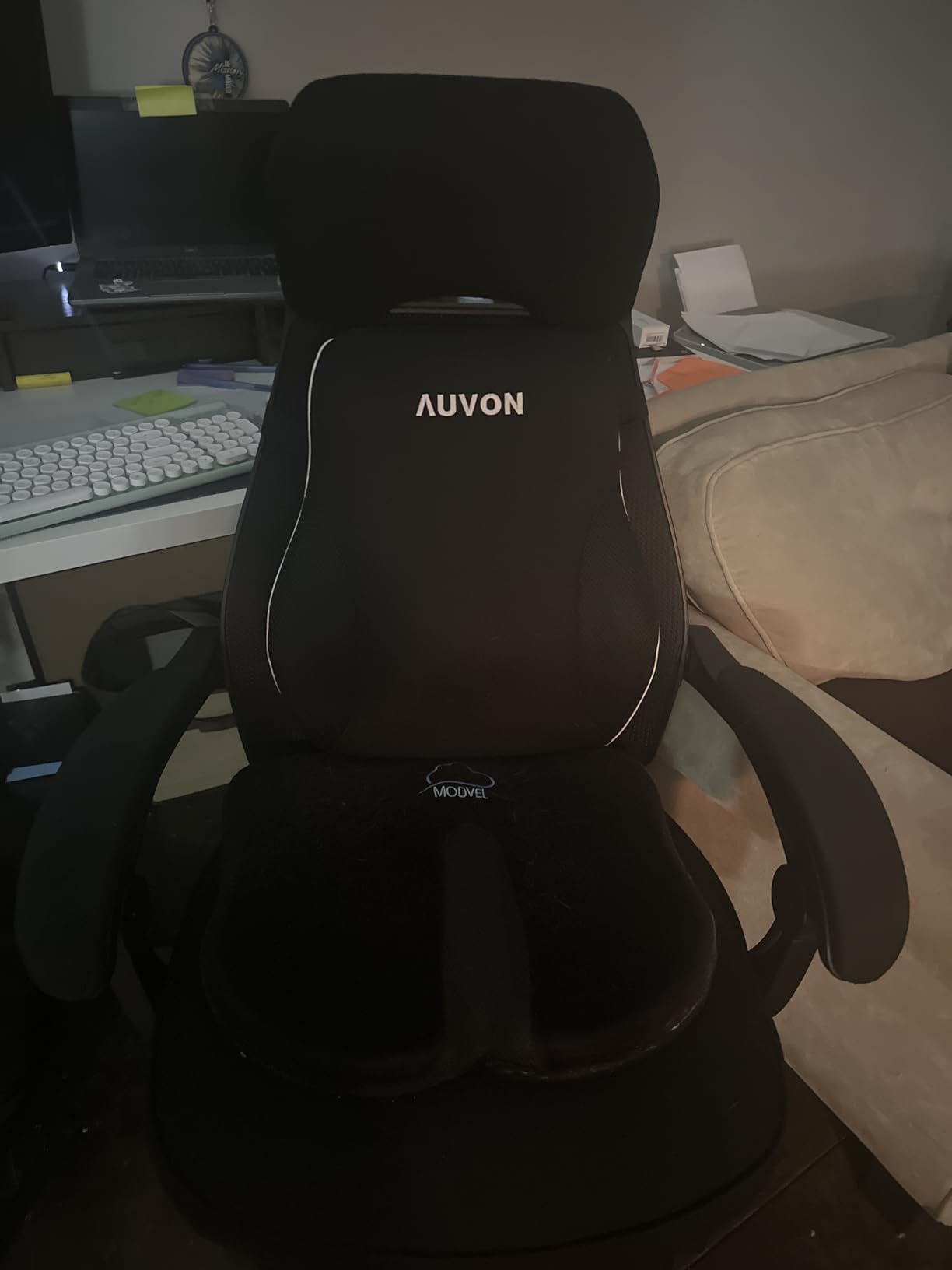 AUVON Lumbar Support Pillow for Office Chair with Patented Bulge for Lower Back Support, Ergonomic Office Home Essentials Improve Posture, Memory Foam Chair Cushion with Straps for Home, Office, Car customer photo 1