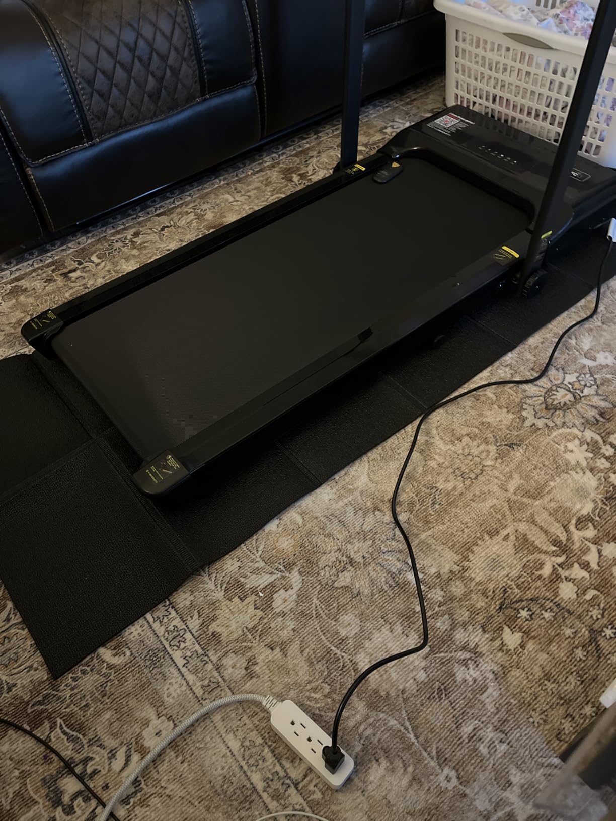 Foldable Rubber Treadmill Mat - Exercise Bike Mat with Waterproof | Non-Slip, Shock Absorption, Exercise Equipment Mat, Protect Floor, for Home Gym Workout, for Bike/Elliptical, Mat for Carpet customer photo 2