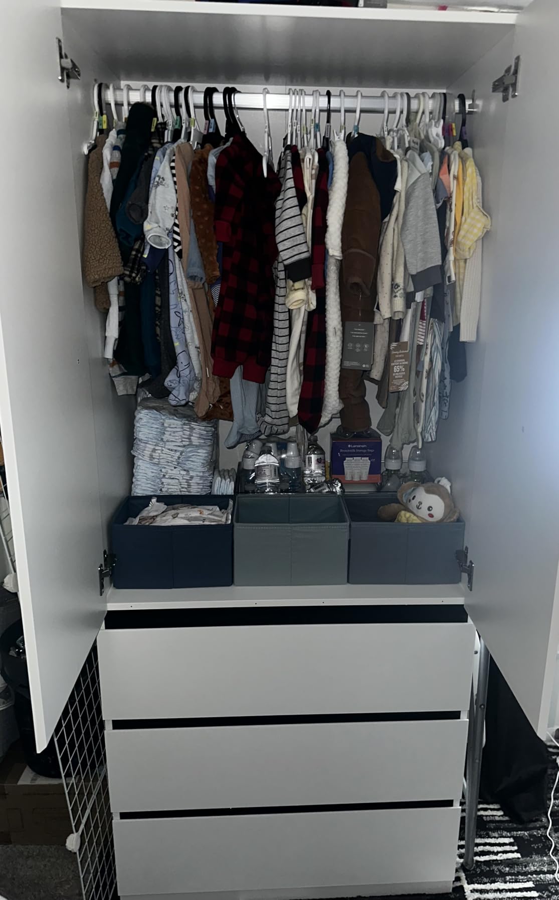 White Armoire Wardrobe Closet with 9 Drawers: 75