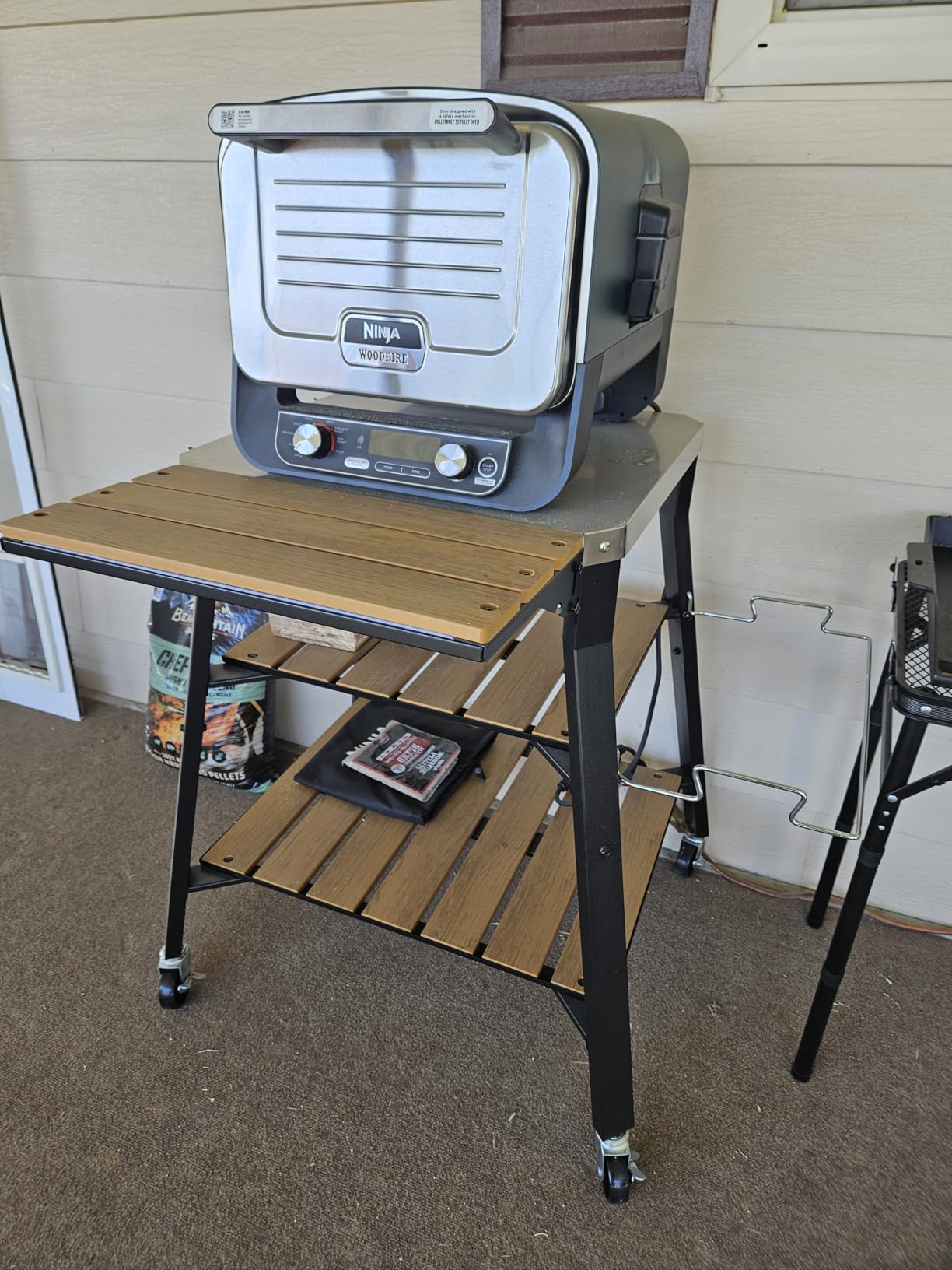 Pizza Oven Stand with Wheels, for Ninja Woodfire | Outdoor prep table for pizza ovens, grills and kitchen work, with movable storage design customer photo 2