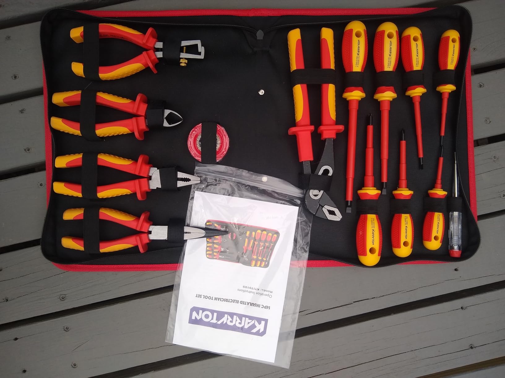 14PCS 1000V Insulated Electrician Tool Set | VDE certified electrical tools kit with pliers, screwdrivers, voltage tester, ideal for home and industrial electrical repair customer photo 2