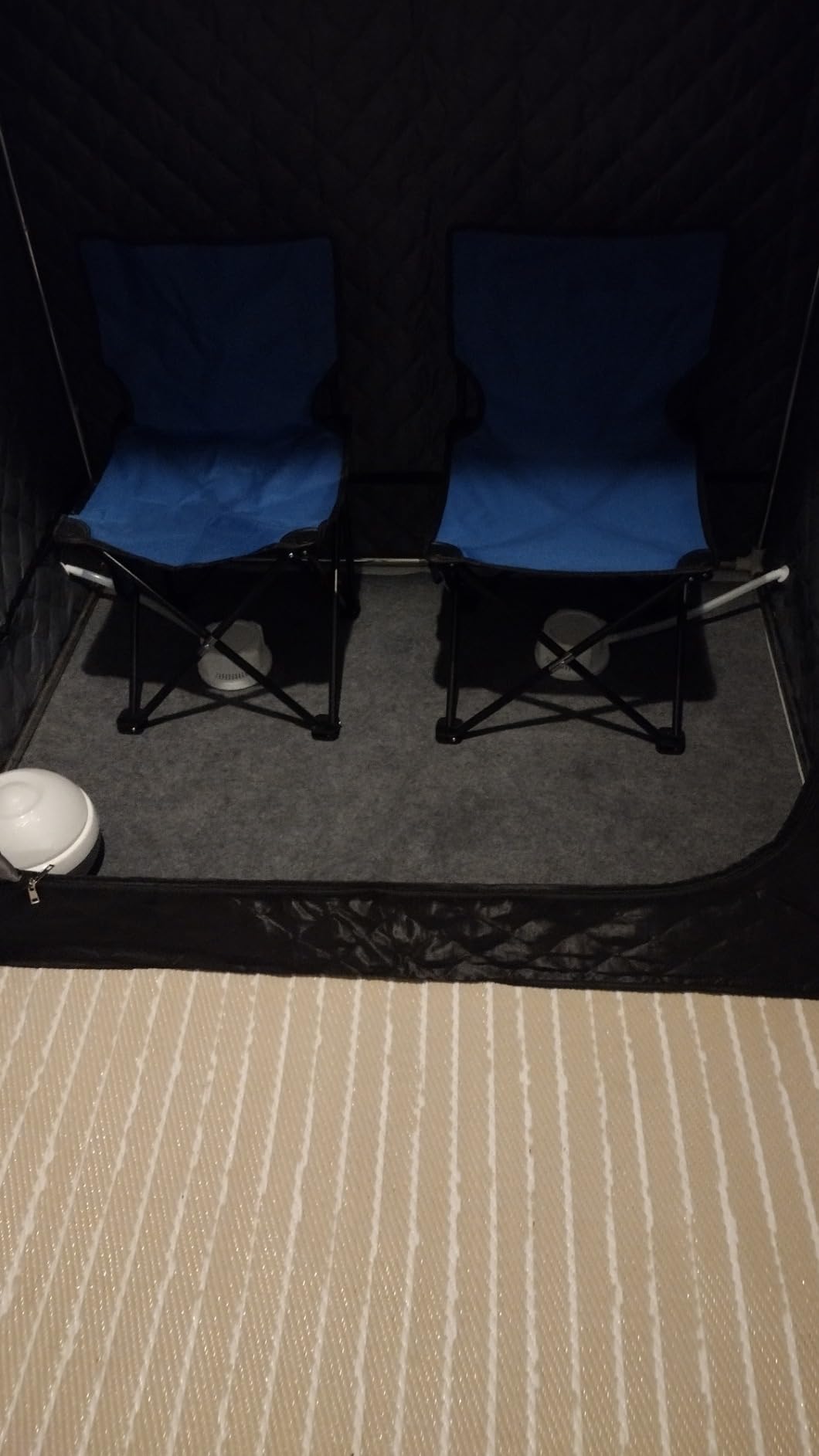Manastin 2 Person Portable Steam Sauna for Home, 1 or 2 Person Full Body Home Spa with 2 Foldable Chairs, 9 Levels of Sauna Tent with Remote Control, (Black, Large) customer photo 1