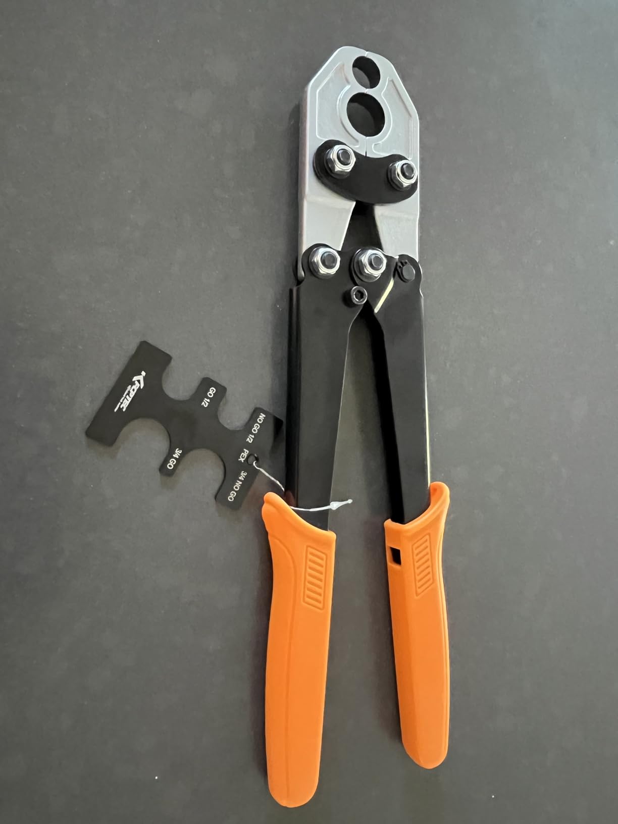 KF CPTEC PEX Crimping Tool, 1/2 & 3/4-Inch Copper Ring Crimper, ASTM F1807 | Go/No-Go gauge and chrome-plated jaws support accurate work for plumbing installation, home repair and DIY projects customer photo 2