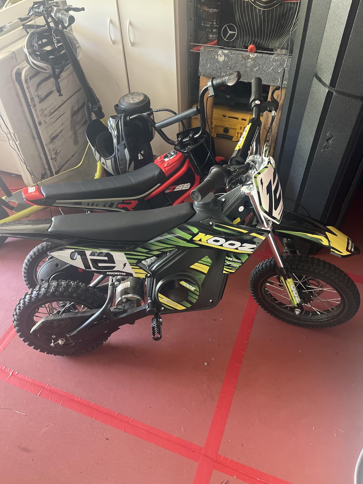 KOOZ HP112E 36V 1000W Electric Dirt Bike for Kids, 3 Speed Modes Teen Electric Motorcycle Up to 18 MPH & 15 Miles Long-Range, Dual Suspension & Disc Brake, 16