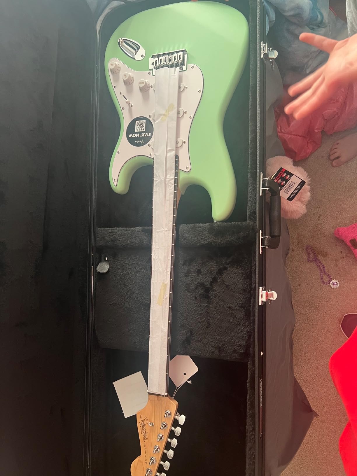 Fender Squier Stratocaster Electric Guitar - Surf Green Bundle with Amplifier, Gig Bag, Cable, Strap, Picks, and Austin Bazaar Instructional Video customer photo 1
